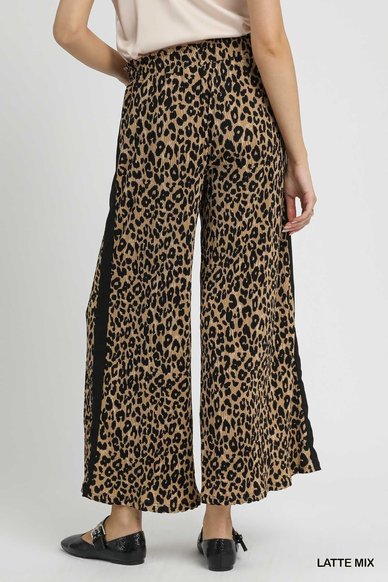 Leopard Print Wide Leg Pants