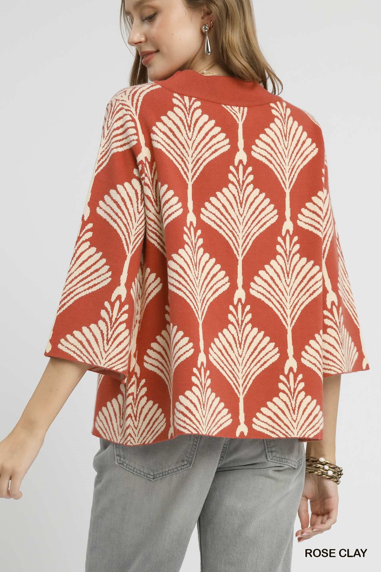 Rose Clay Mock Neck Pullover Sweater