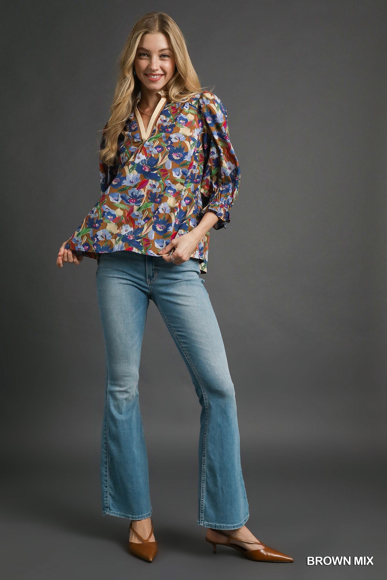 Denim Friendly Floral Print Top