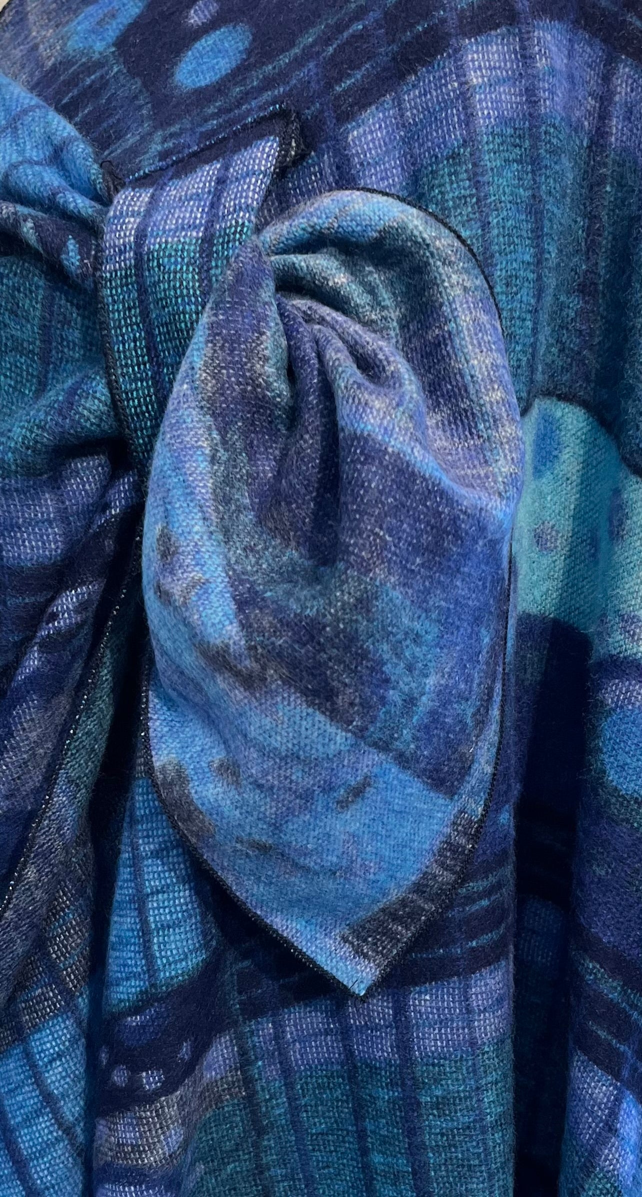 Shades of Blue Reversible Cashmere Shawl