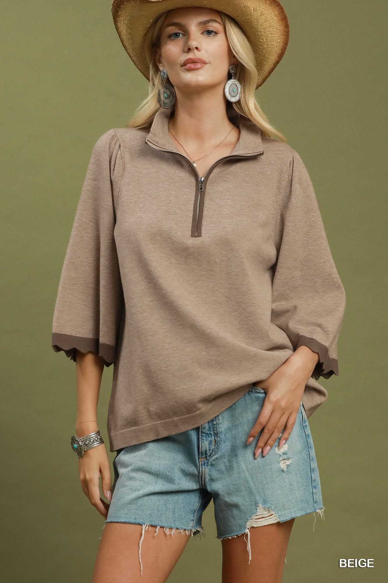 Western Ease Quarter-Zip Knit 🤎