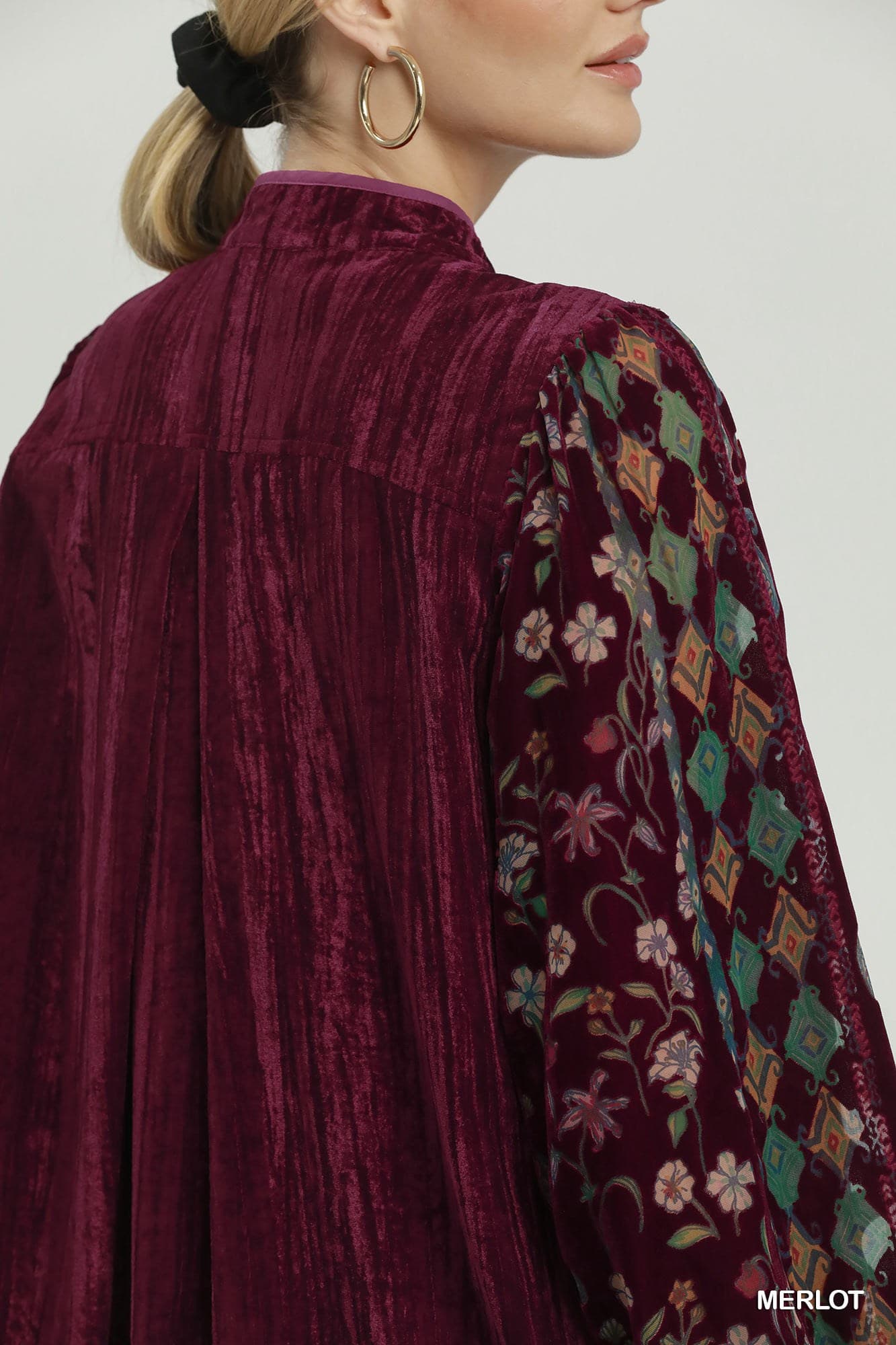 Merlot Mosaic Velvet Blouse 🍷✨