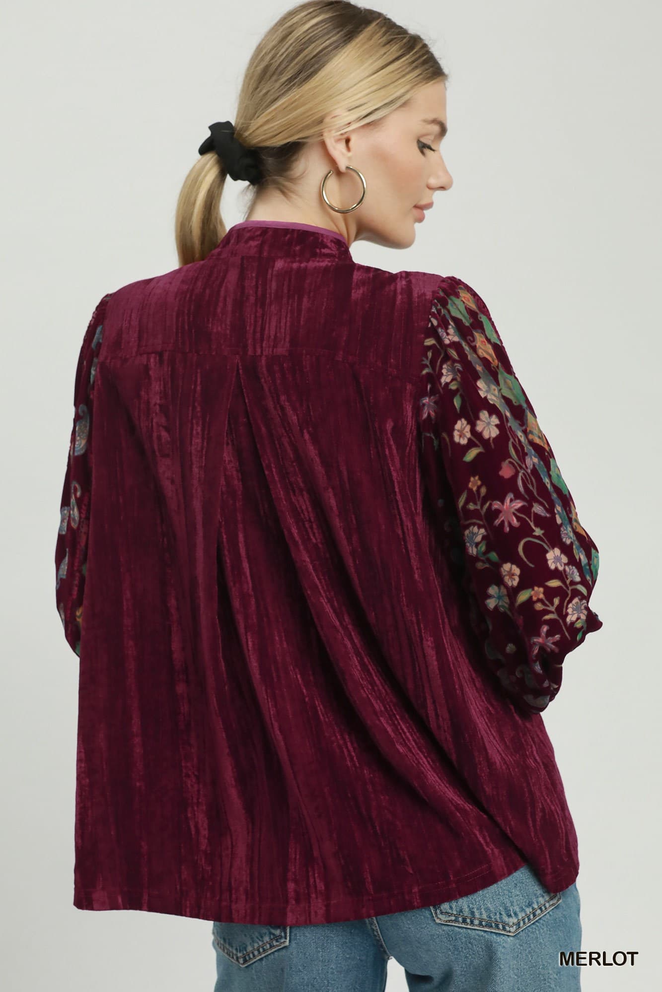 Merlot Mosaic Velvet Blouse 🍷✨
