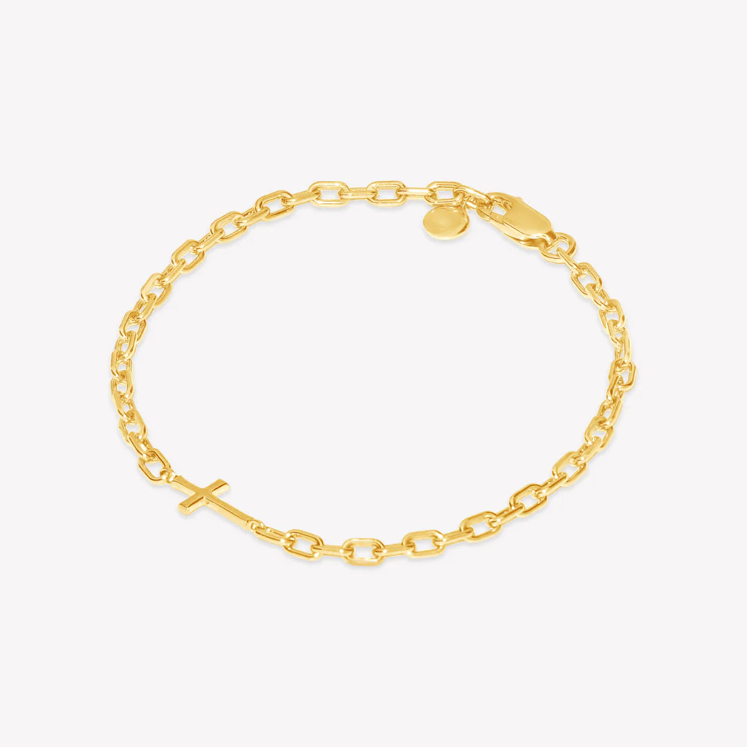 Mini Chain Breaker Cross Bracelet-Gold
