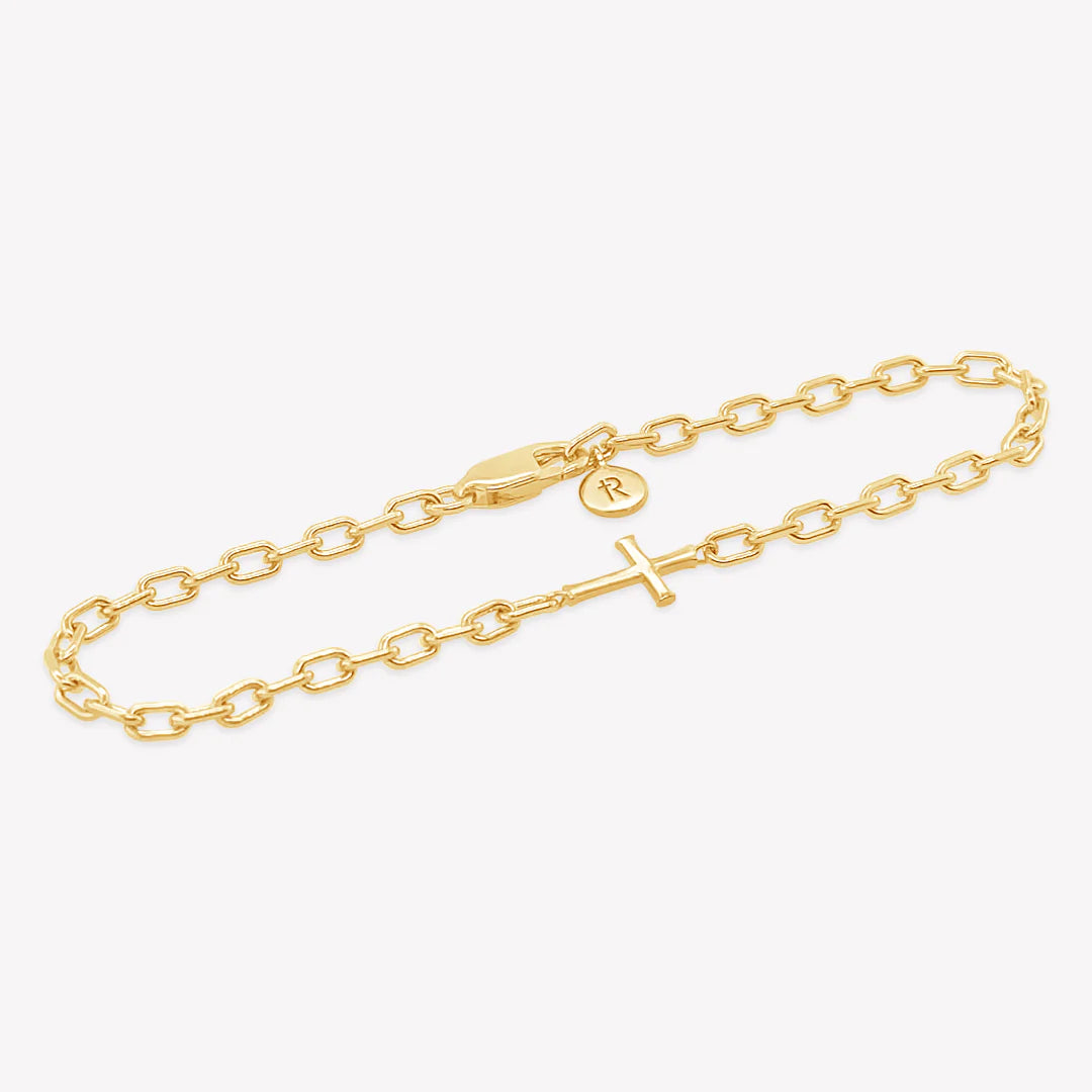 Mini Chain Breaker Cross Bracelet-Gold