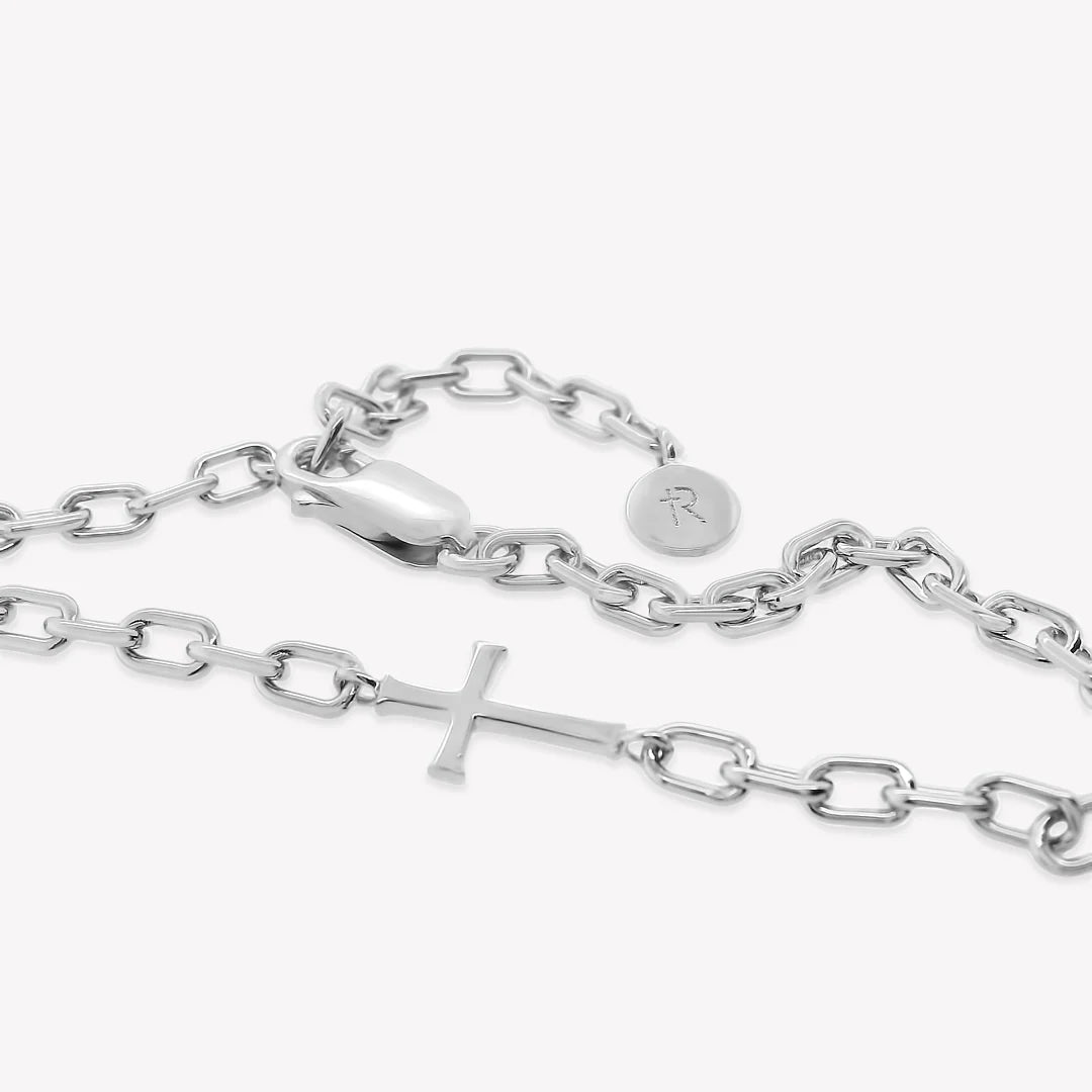 Mini Chain Breaker Cross Bracelet-Silver