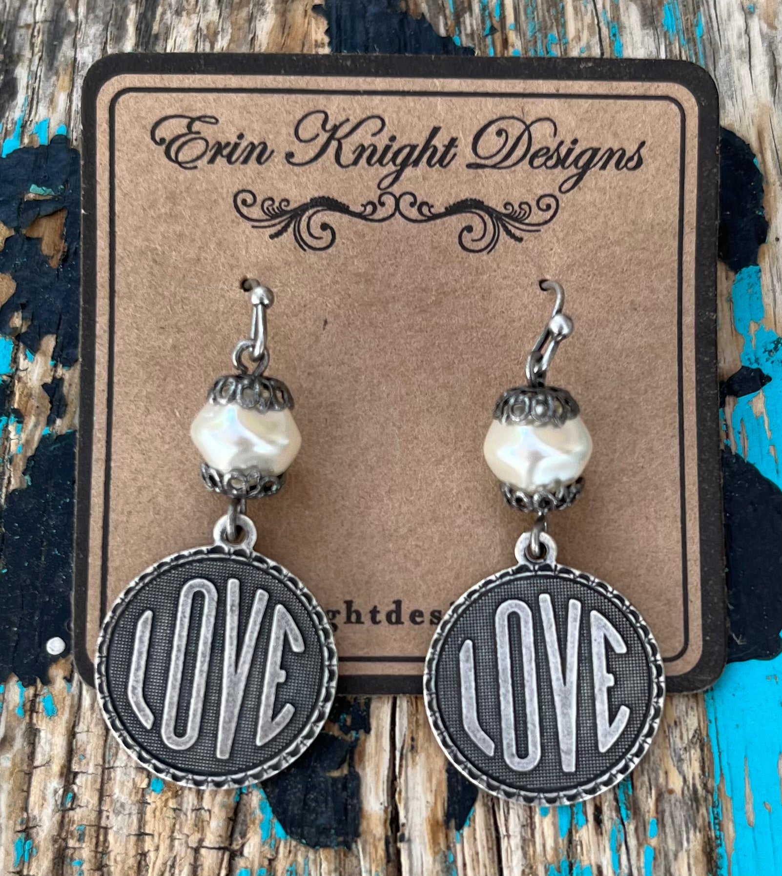 Antique Silver Coin & Pearl Earrings