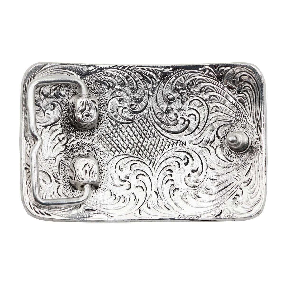 Rectangular Concho with Turquoise Bead Buckle