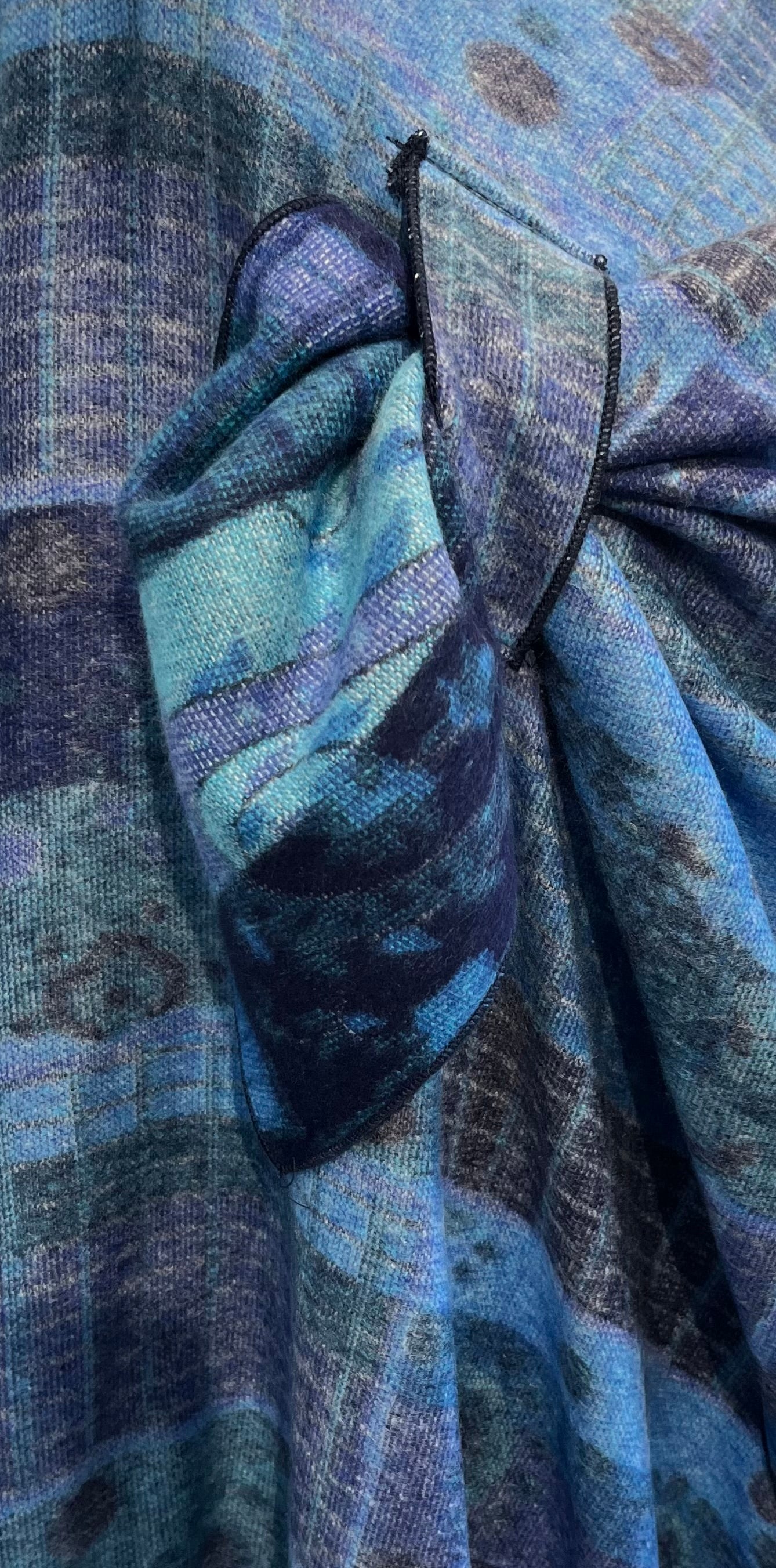 Shades of Blue Reversible Cashmere Shawl
