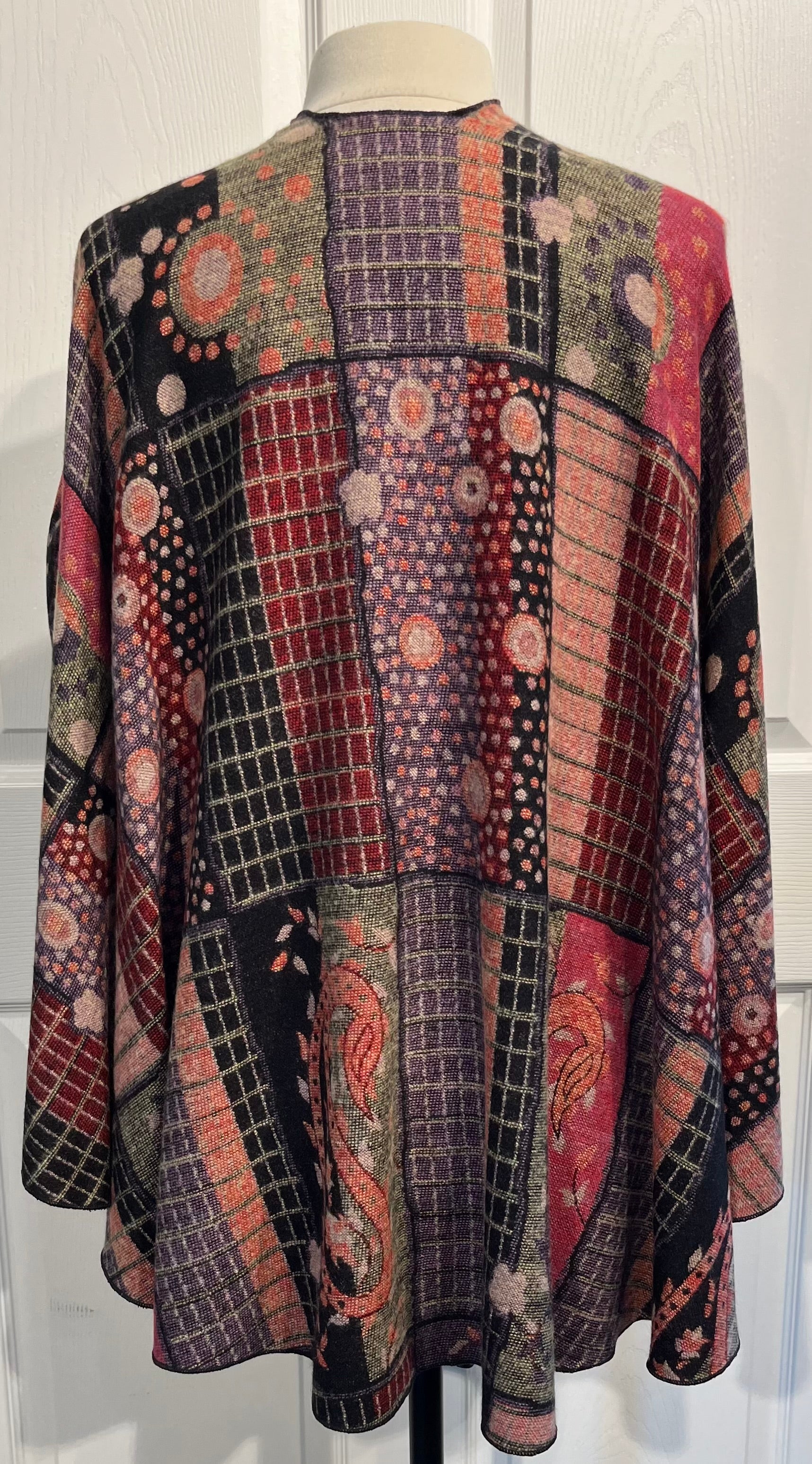 Black, Red & Tan Reversible Cashmere Shawl