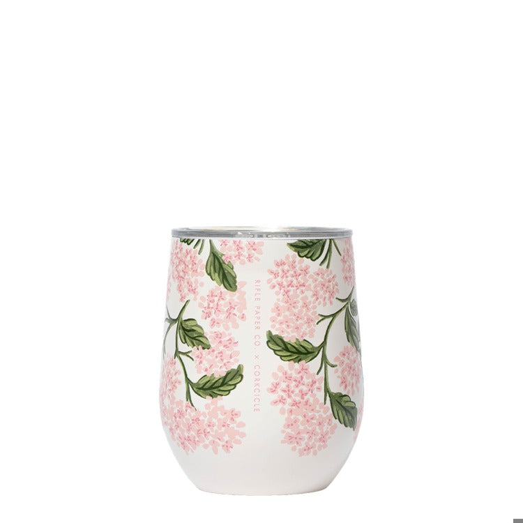 Corkcicle Rifle Paper Co. 12OZ Stemless / Pink Hydrangea