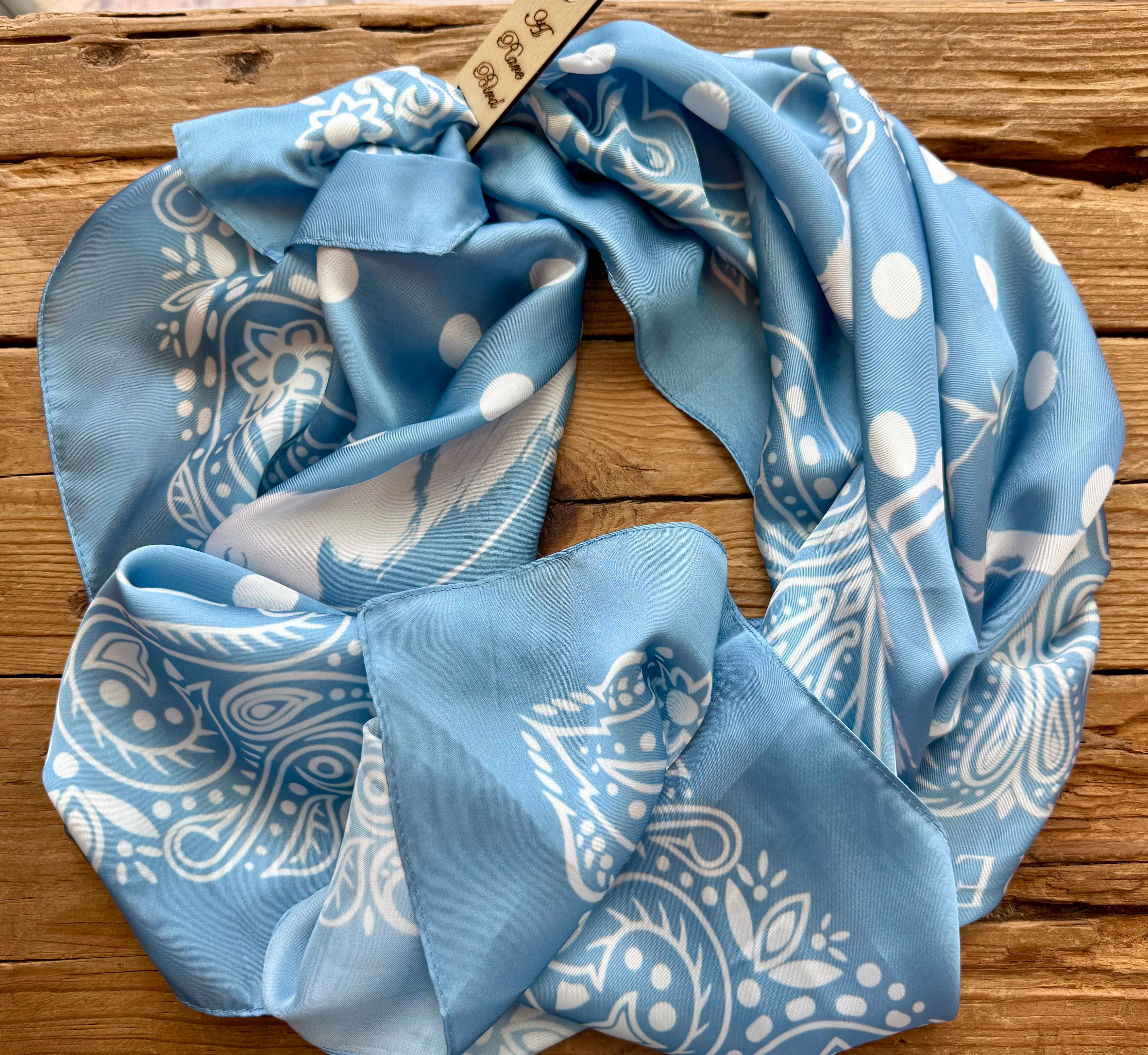Chambray Blue Silk Rayon Wild Rag