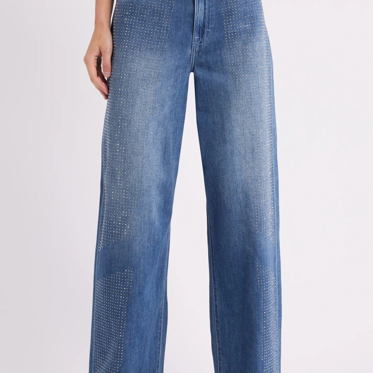 Oversize Rhinestone Baggy Wide Leg Jeans by HIDDEN