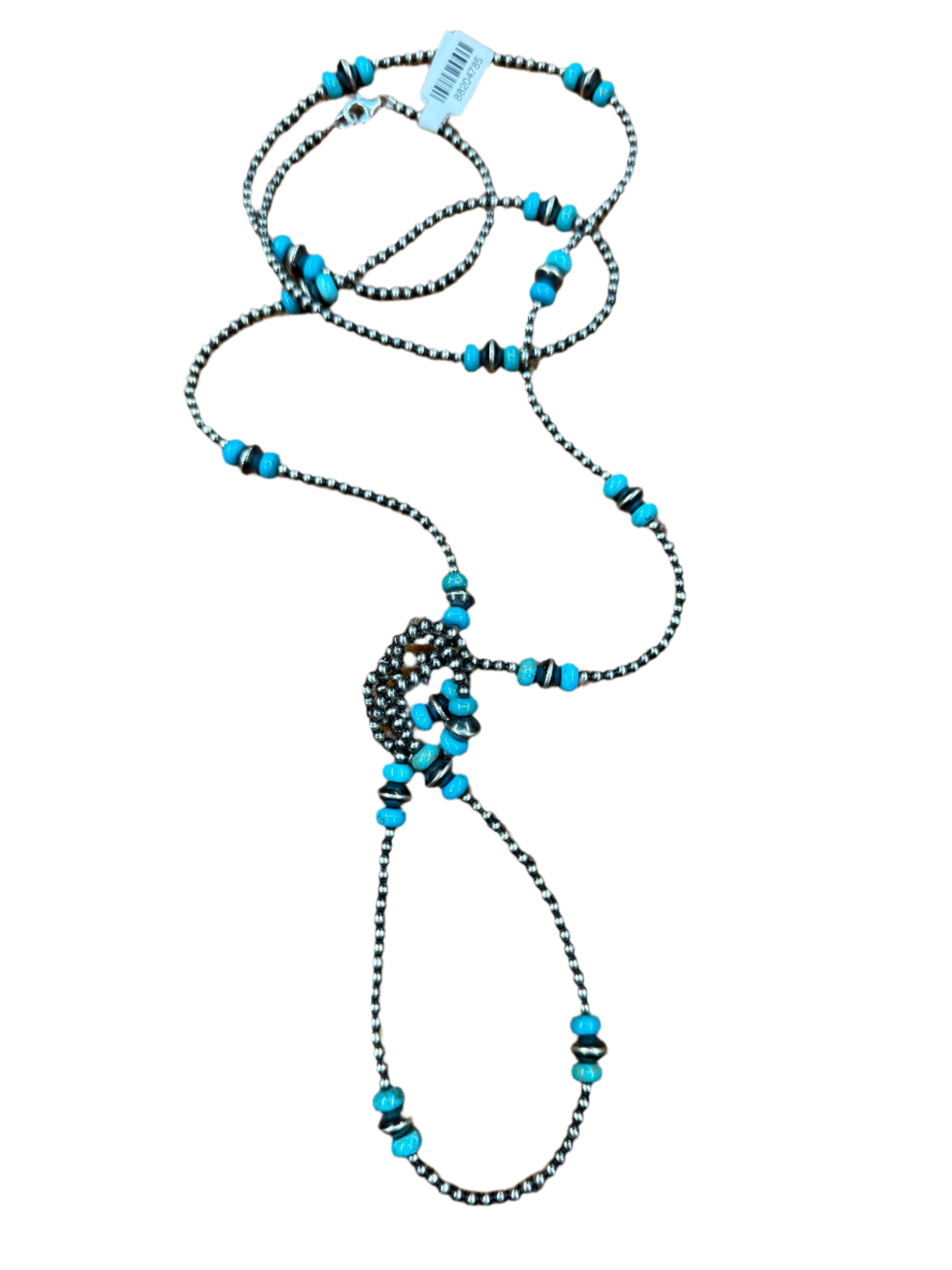 48" Mini Navajo Pearls & Tuquoise Necklace