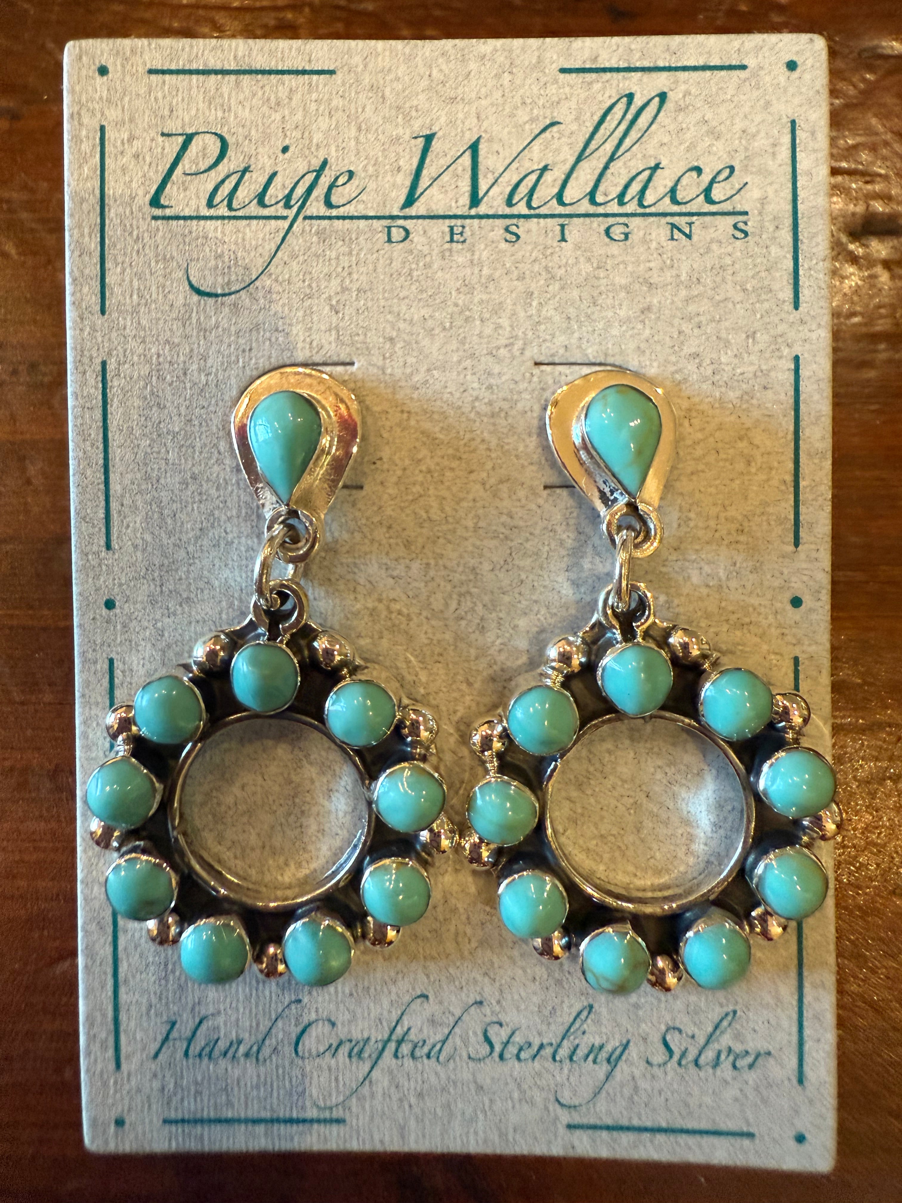 Paige Wallace Teardrop Post & Loop Earrings/Turquoise/Sterling Silver