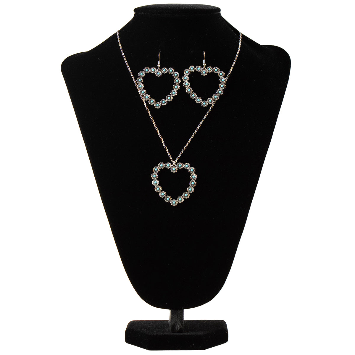 Flower Stone Heart Jewelry Set