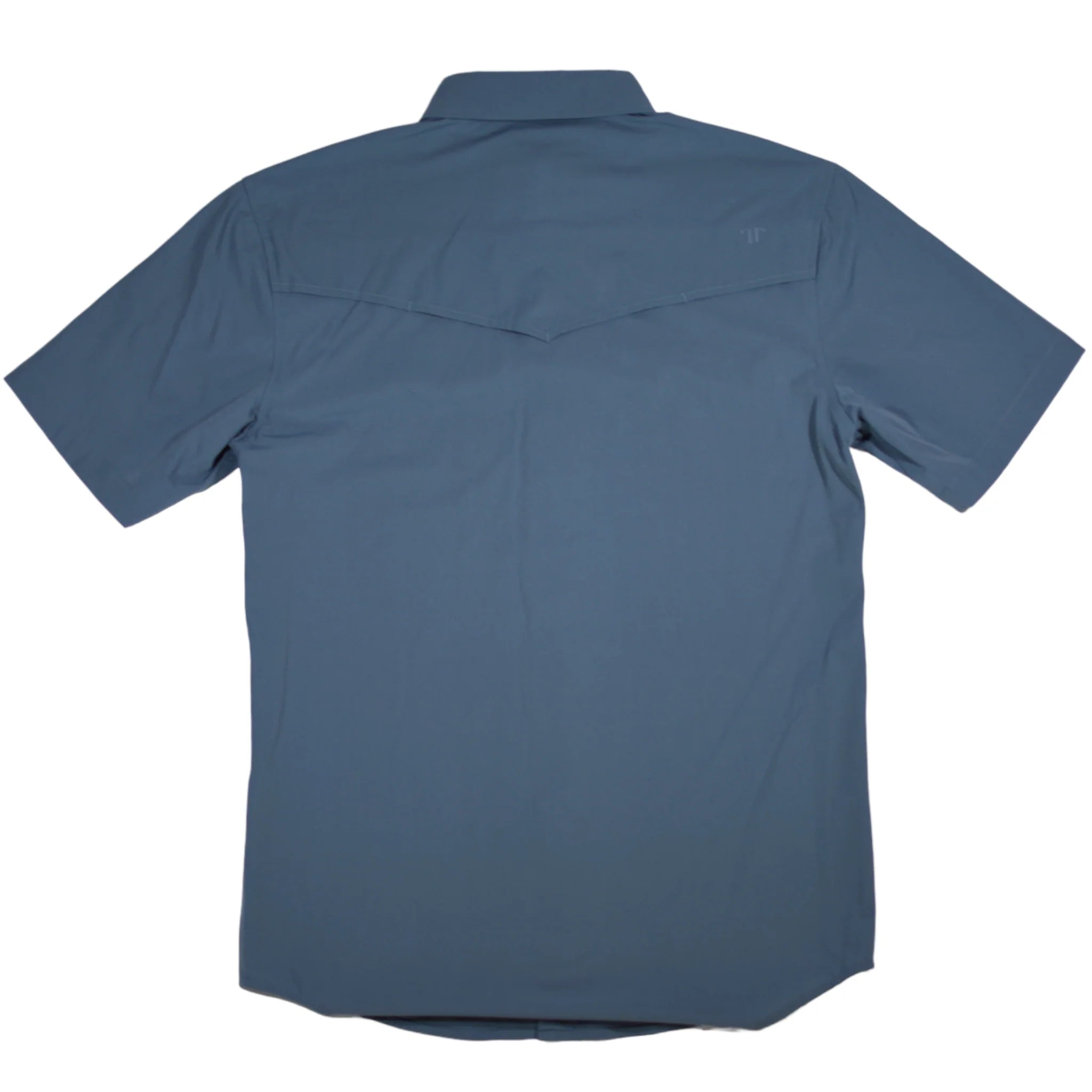 Blue Short Sleeve Pearl Snap Shirt