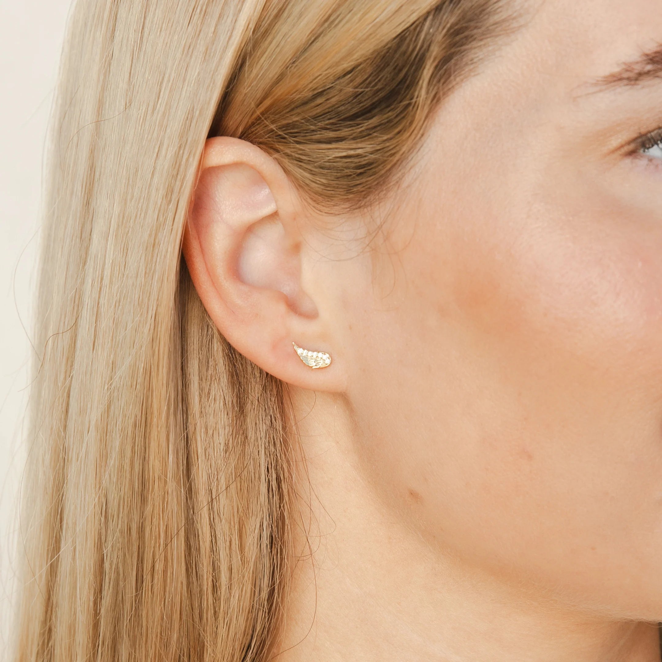 Divine Wings Sparkle Earrings-Gold
