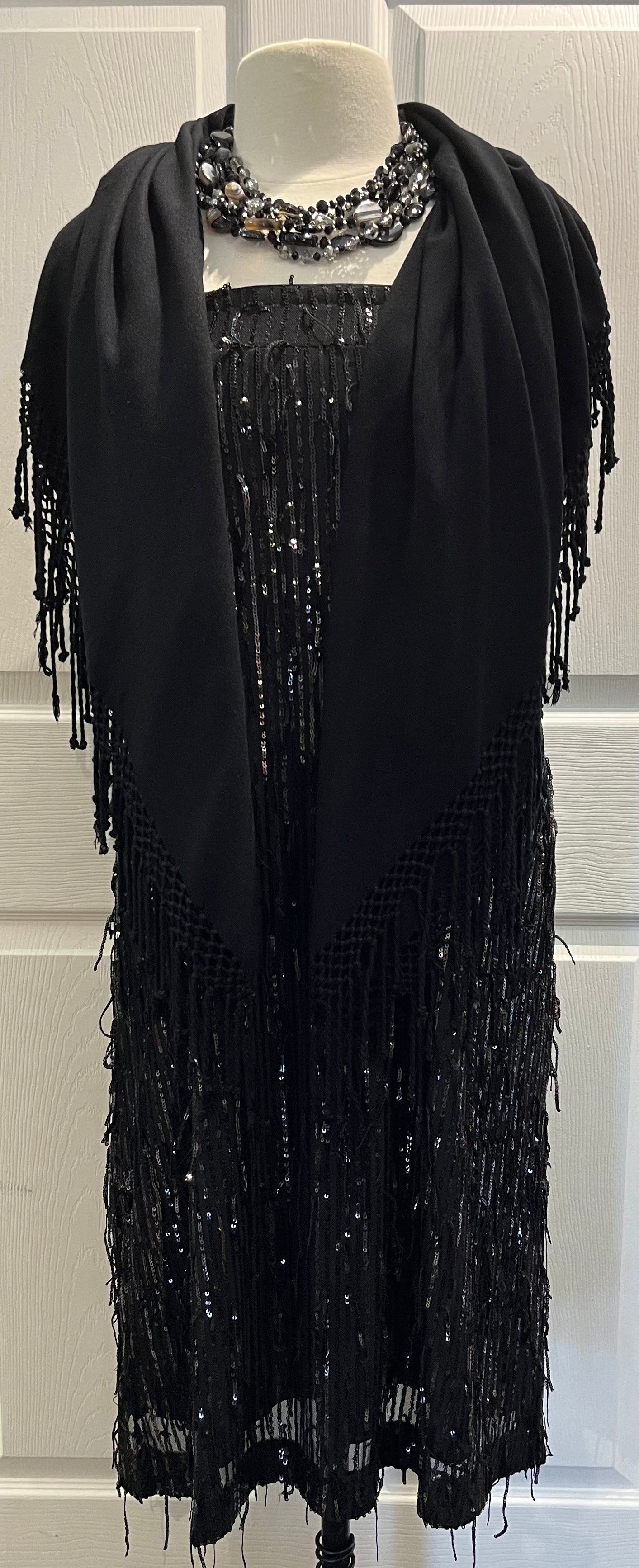 Black Skirt w/ Sequin Fringe