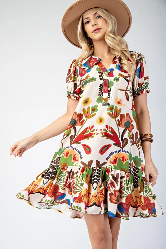 Wild Bloom Floral Swing Dress