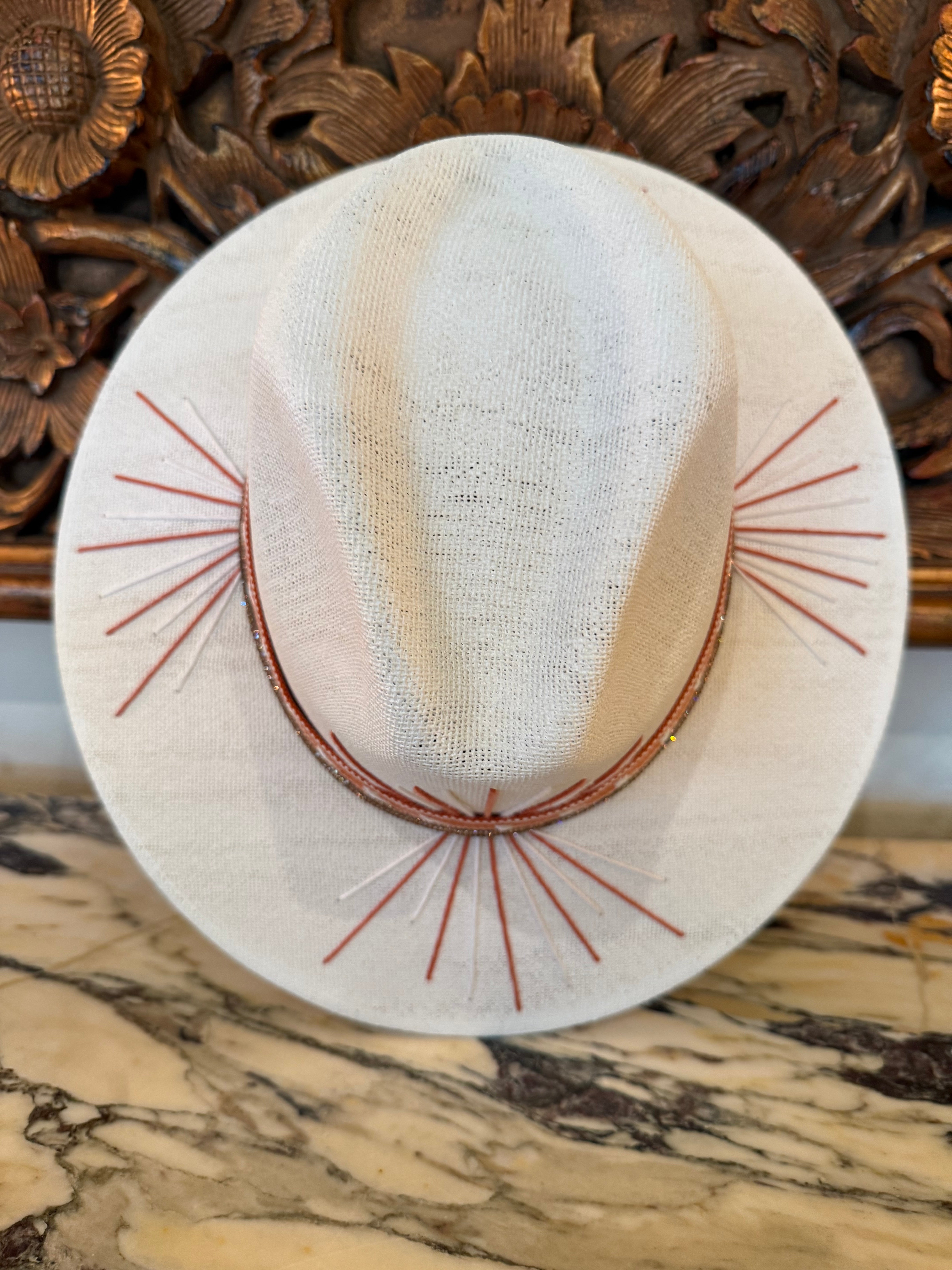 One of a Kind Women's Texas Longhorn Themed Straw Hat