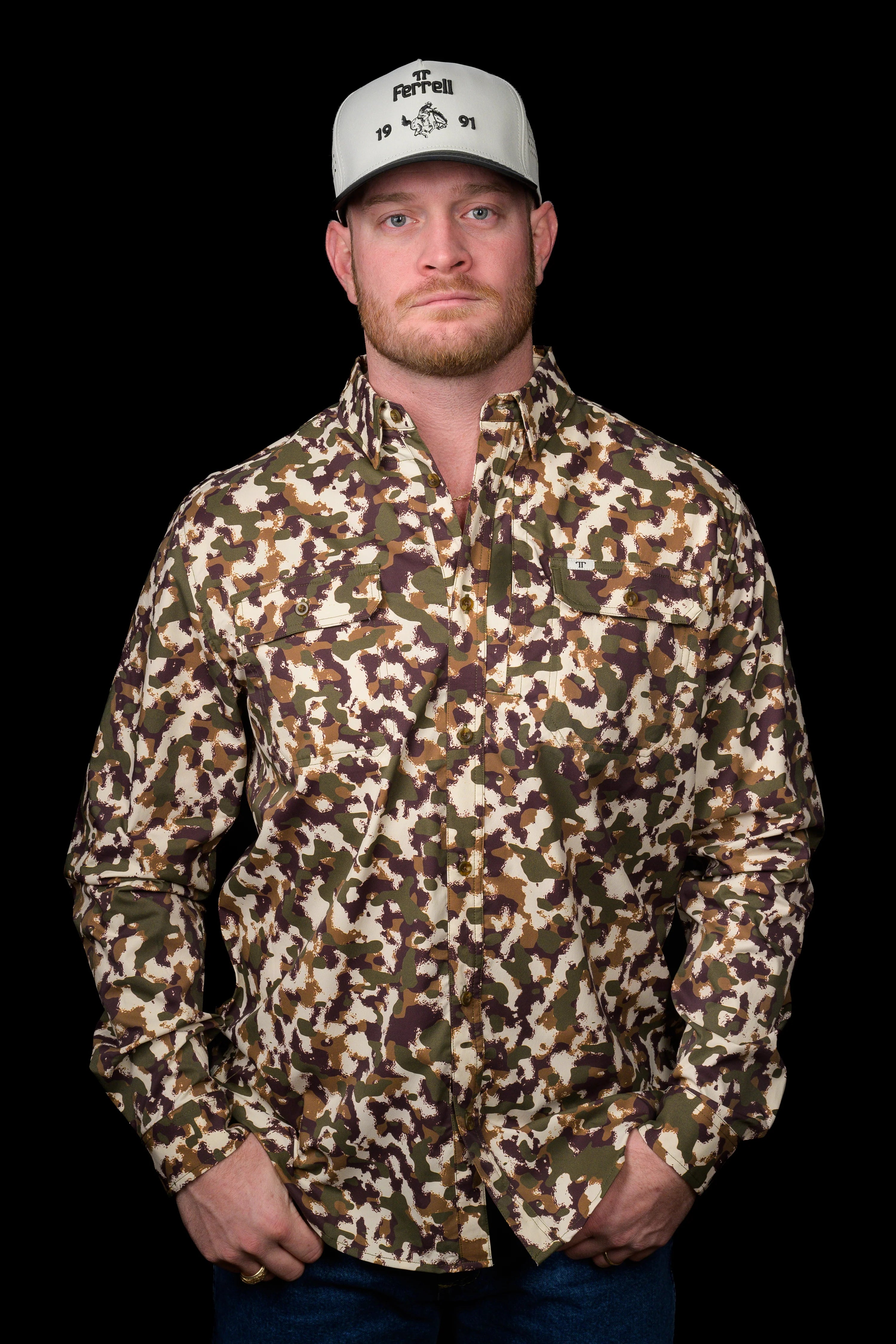The Ferrell Camo Lite - Long Sleeve Double Button Shirt by Ferrell