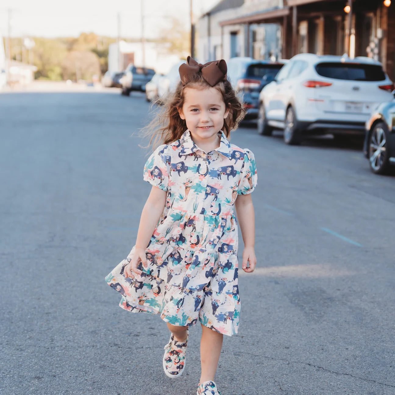 Little Girl's Wild Buffalo Flow Dress