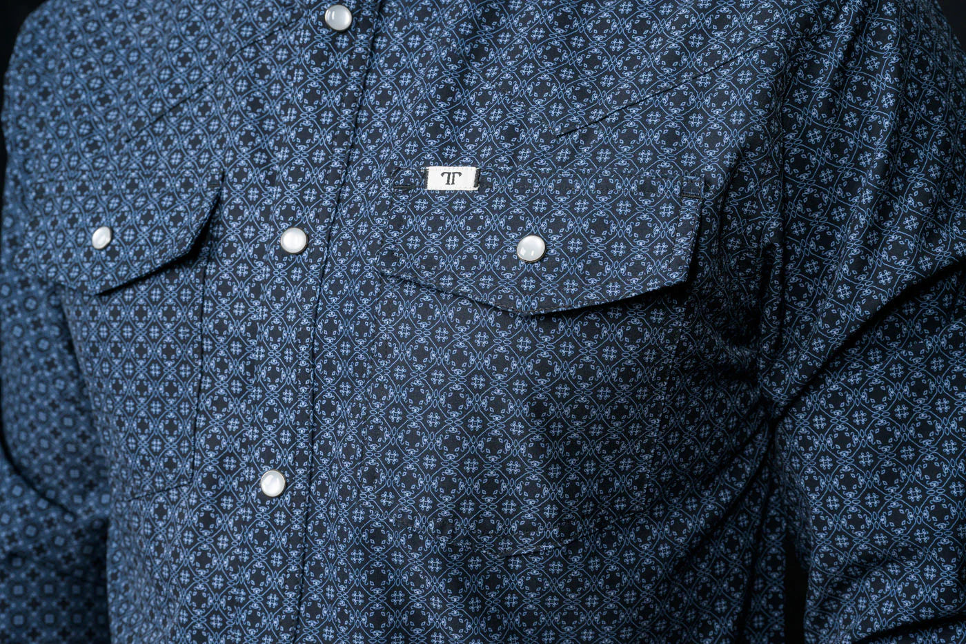 The Silas in Black- Long Sleeve Snap Shirt by Ferrell