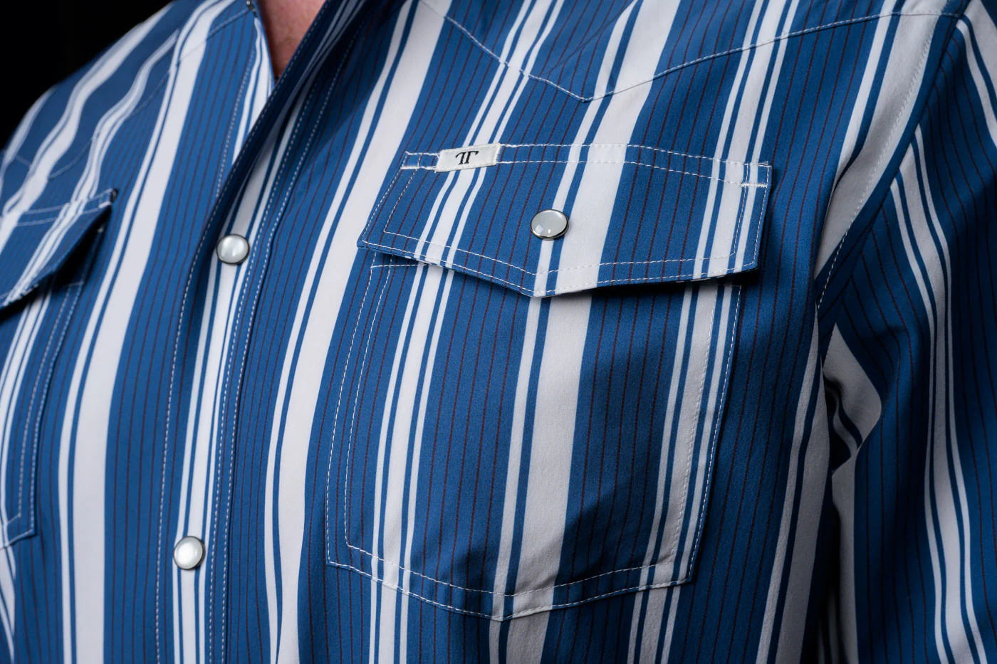 The Atlas in Blue - Long Sleeve Snap Shirt by Ferrell