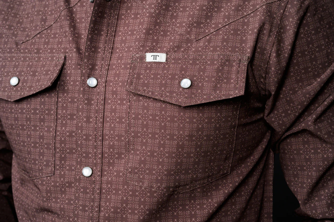 The Collin in Brown- Long Sleeve Snap Shirt by Ferrell