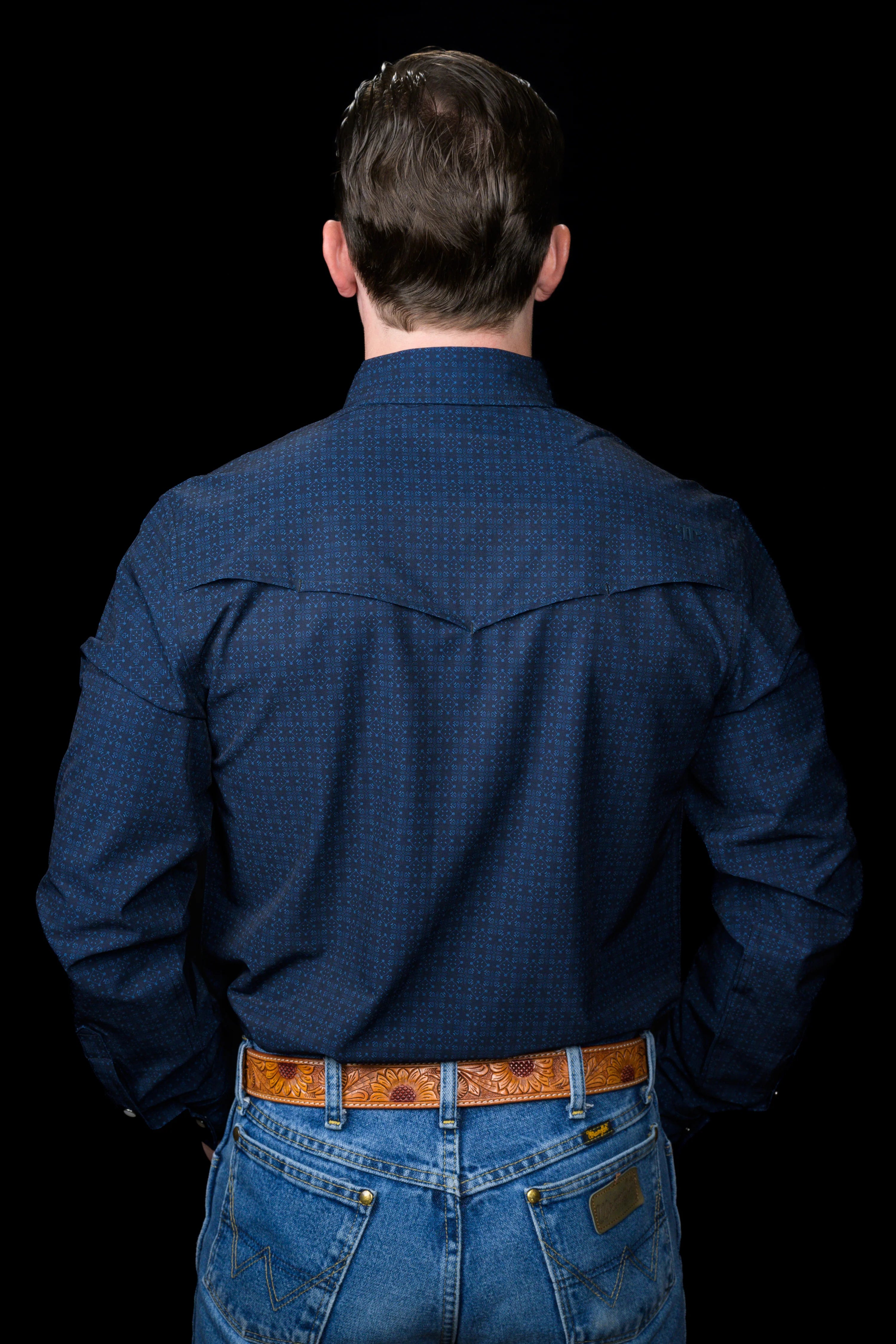 The Collin in Black- Long Sleeve Snap Shirt by Ferrell