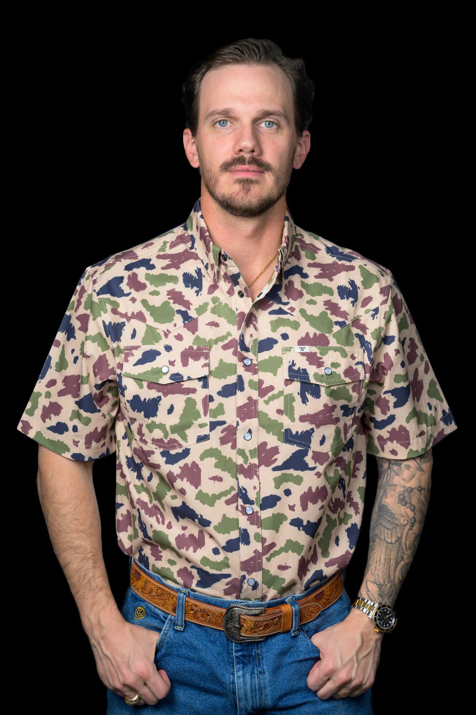 Camo Short Sleeve Snap by Ferrell