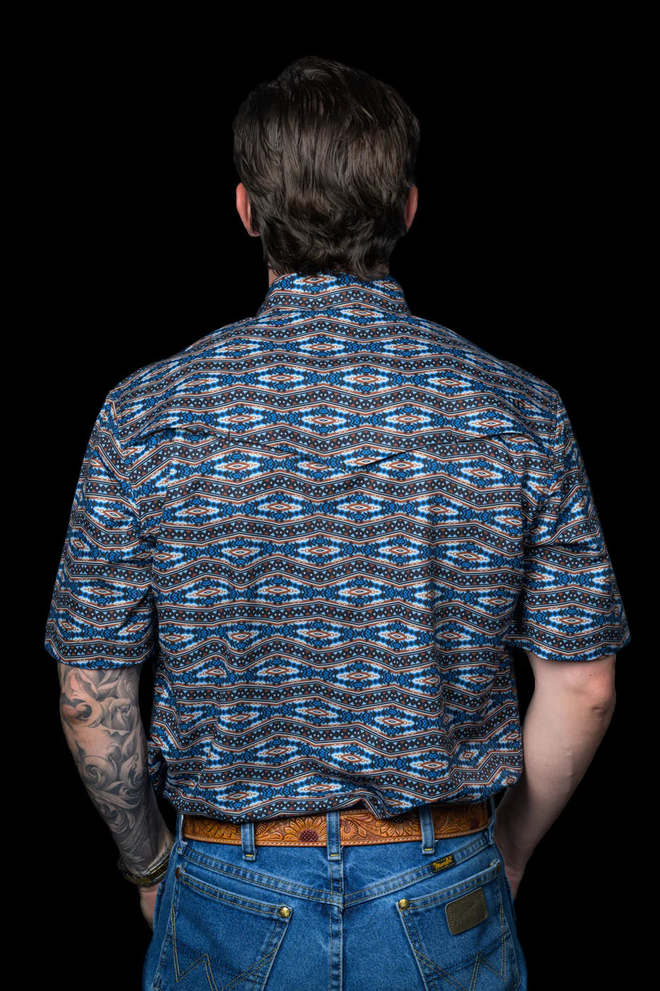 The Case in Blue Short Sleeve Snap Shirt by Ferrell