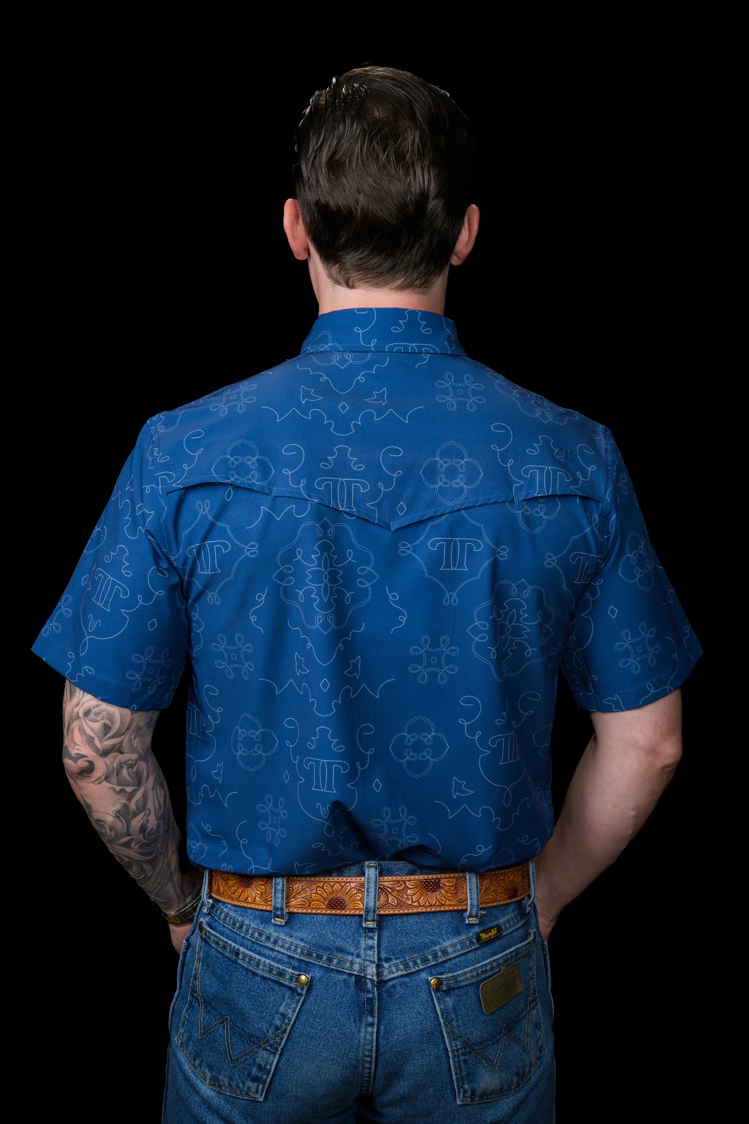 The Carson in Blue Short Sleeve Snap Shirt by Ferrell