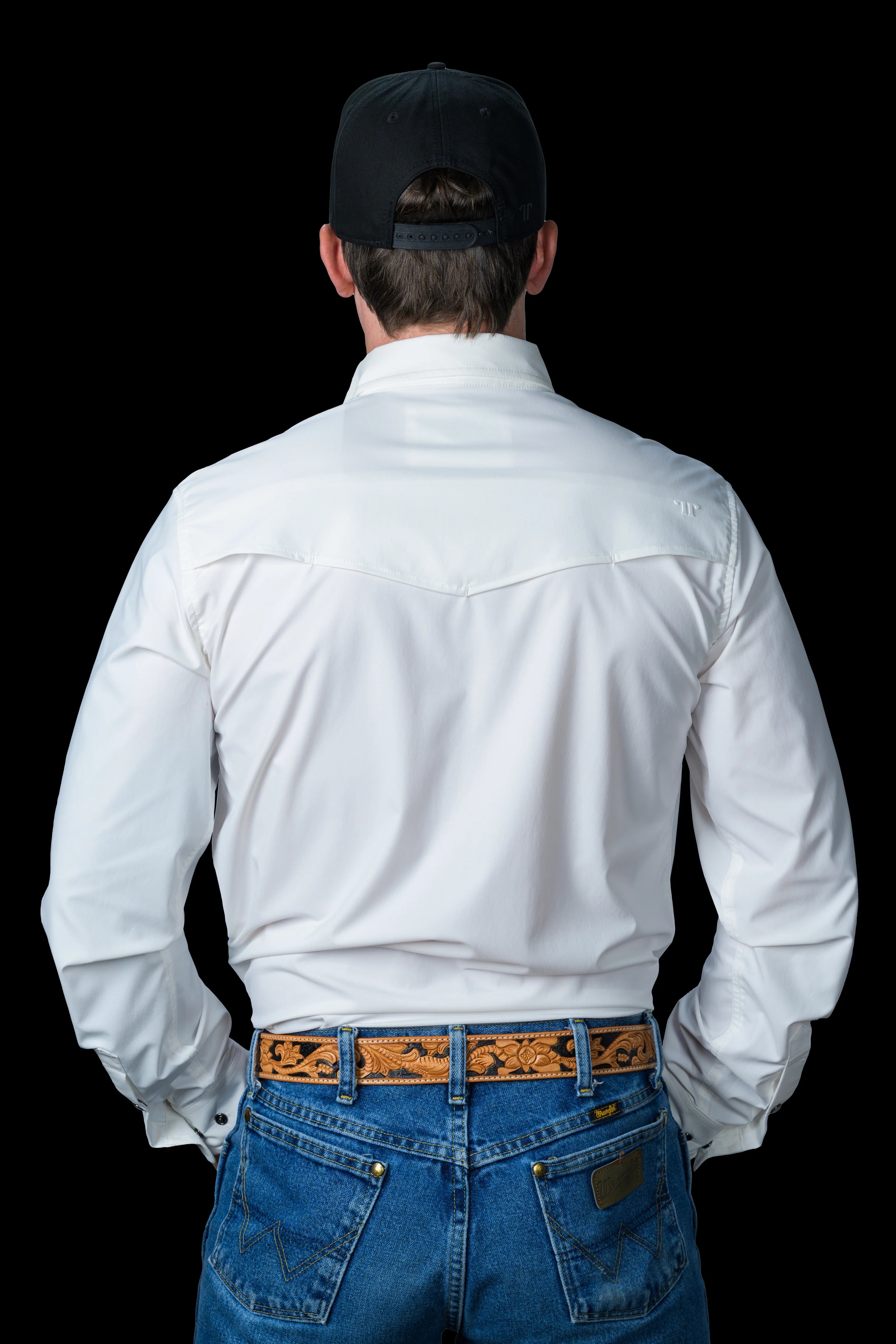 White Long Sleeve Pearl Snap Shirt