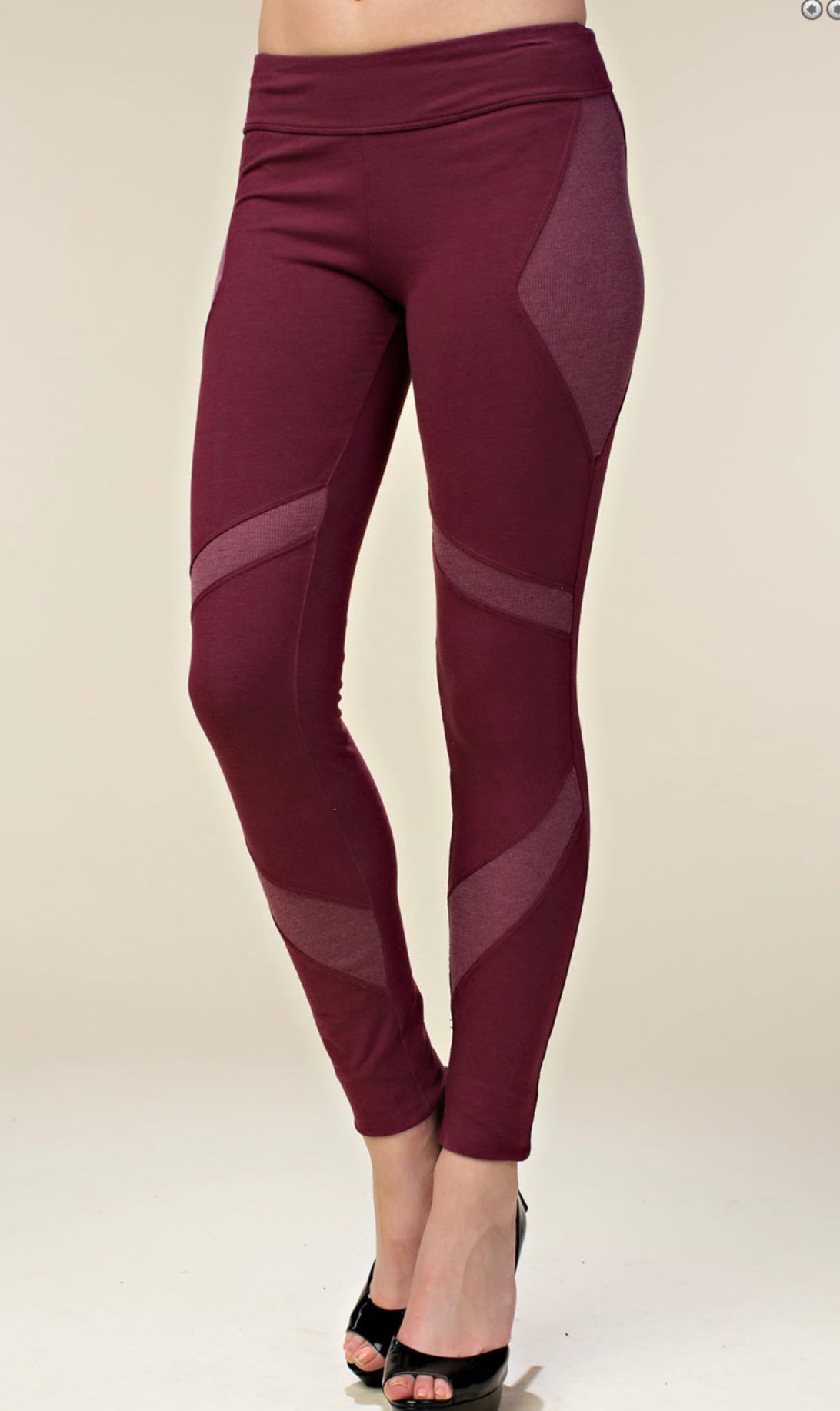 Washed Burgundy Leggings