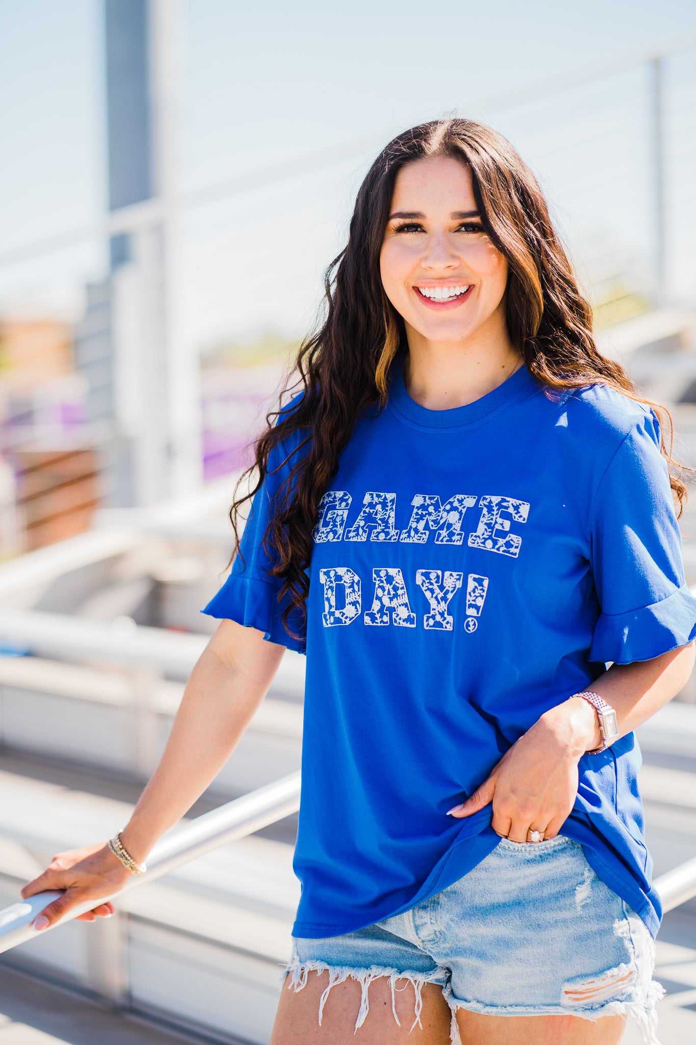Royal Blue & White Game Day Spirit Tee by Layerz