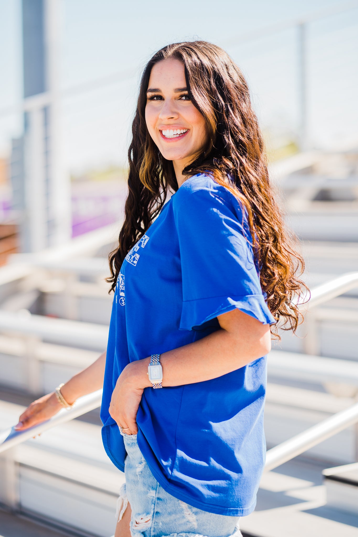Royal Blue & White Game Day Spirit Tee by Layerz