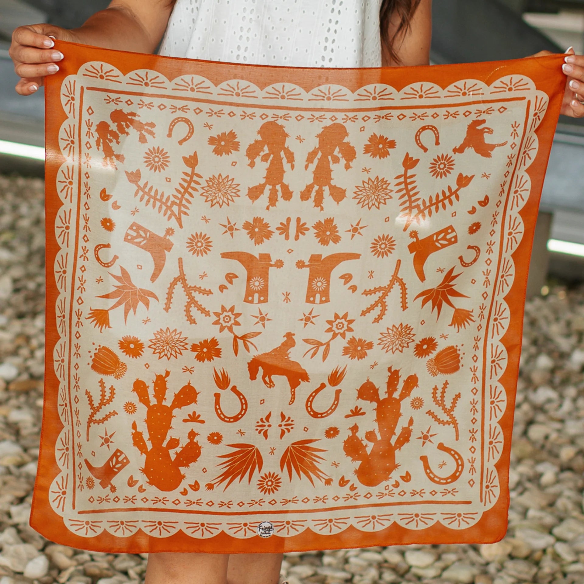 Game Day Down South Doily Bandana- Orange