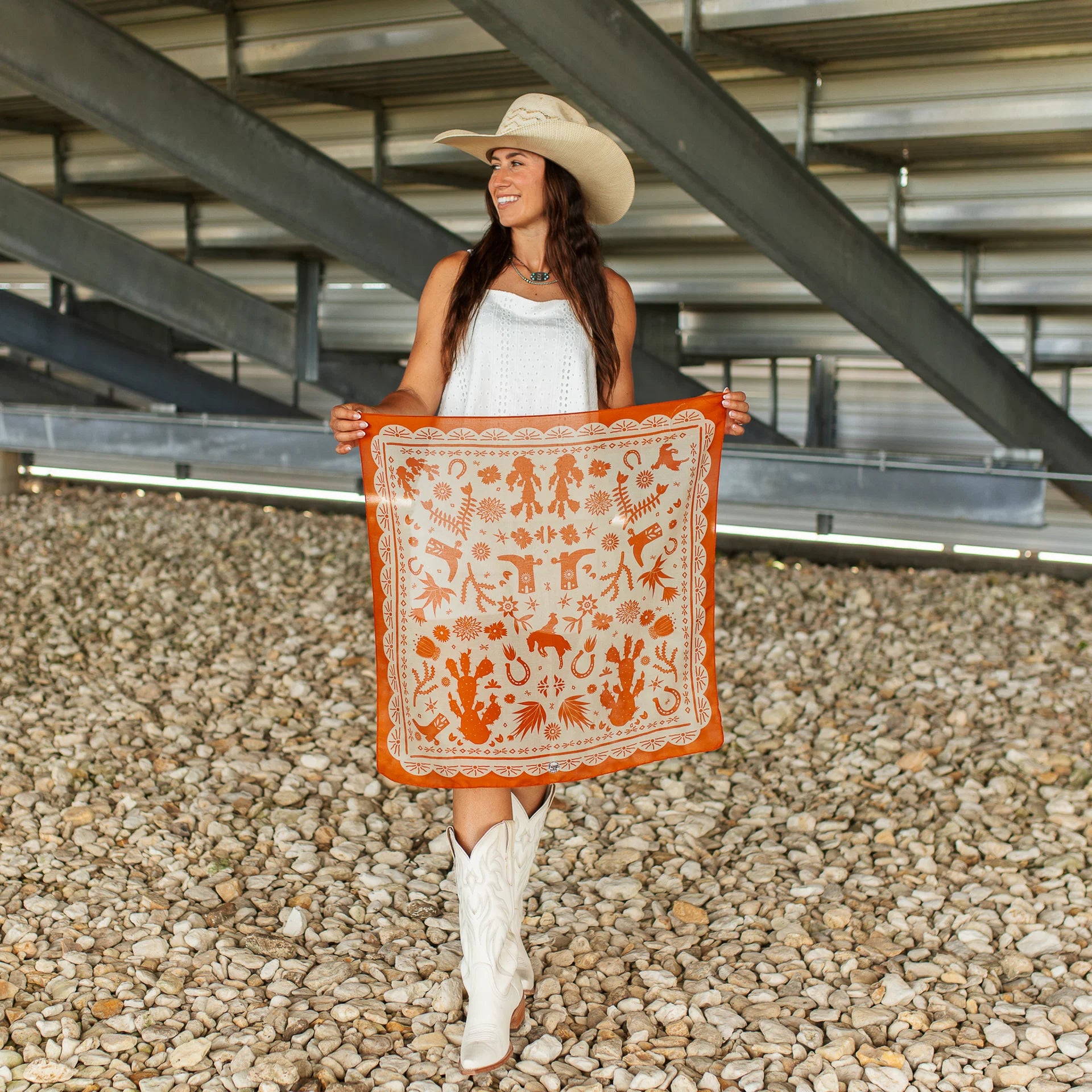 Game Day Down South Doily Bandana- Orange