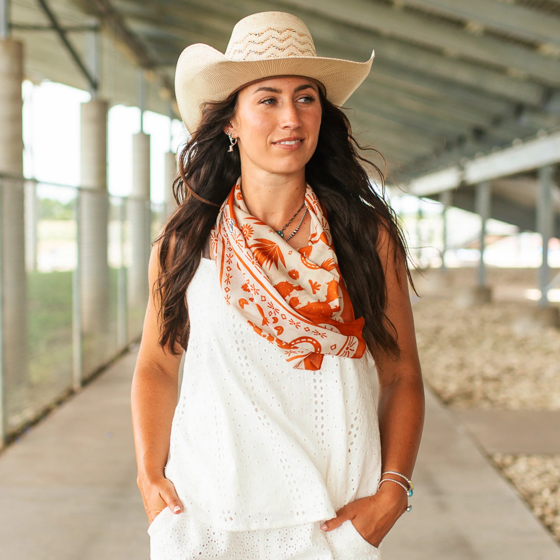 Game Day Down South Doily Bandana- Orange