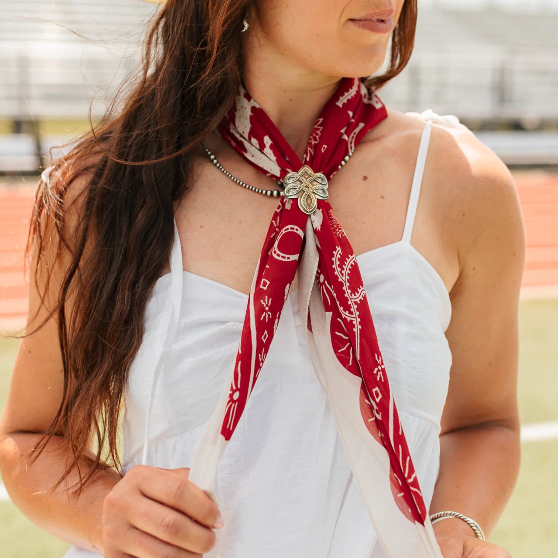 Game Day Down South Doily Bandana- Red