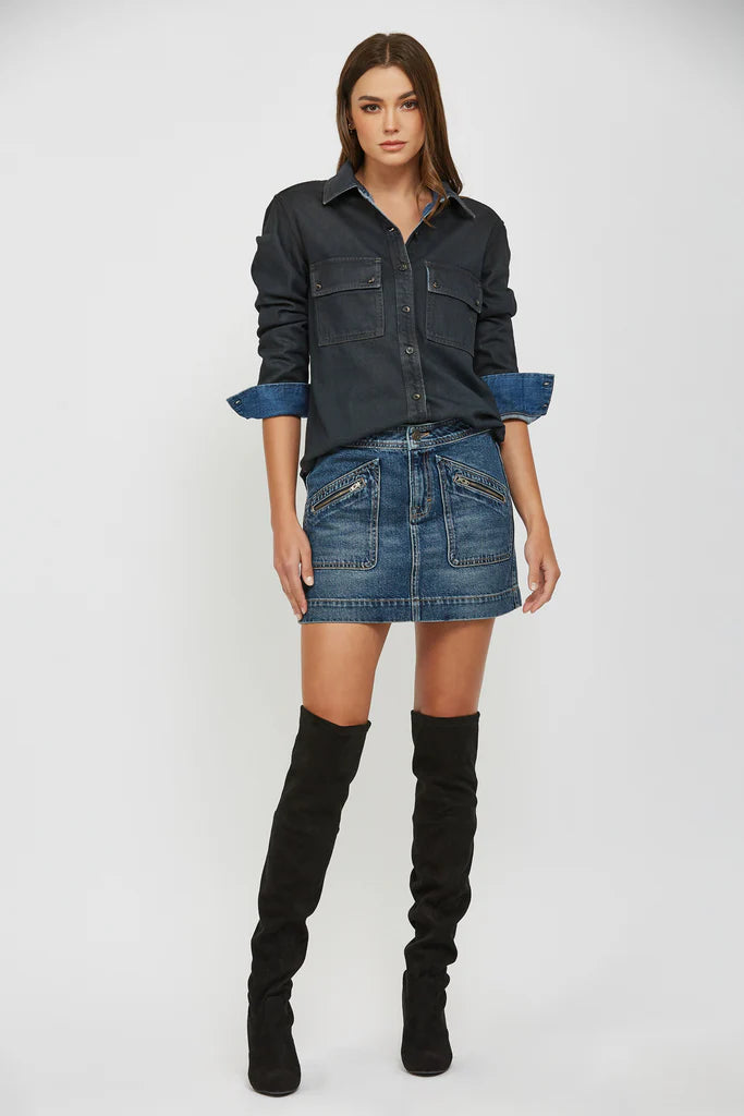 Hidden Denim Skirt