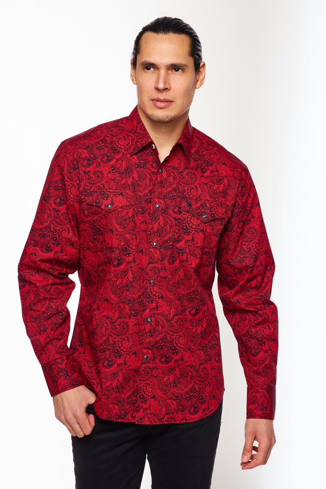 Red Paisley Western Shirt