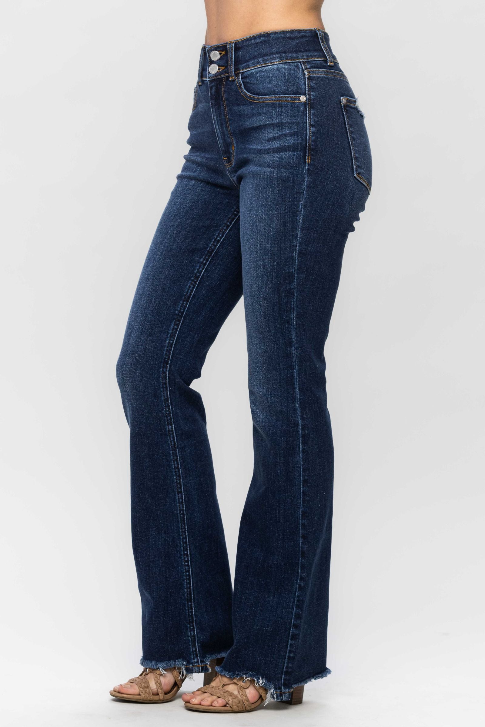 Judy Blue Vintage Frayed Hem Bootcut Jeans