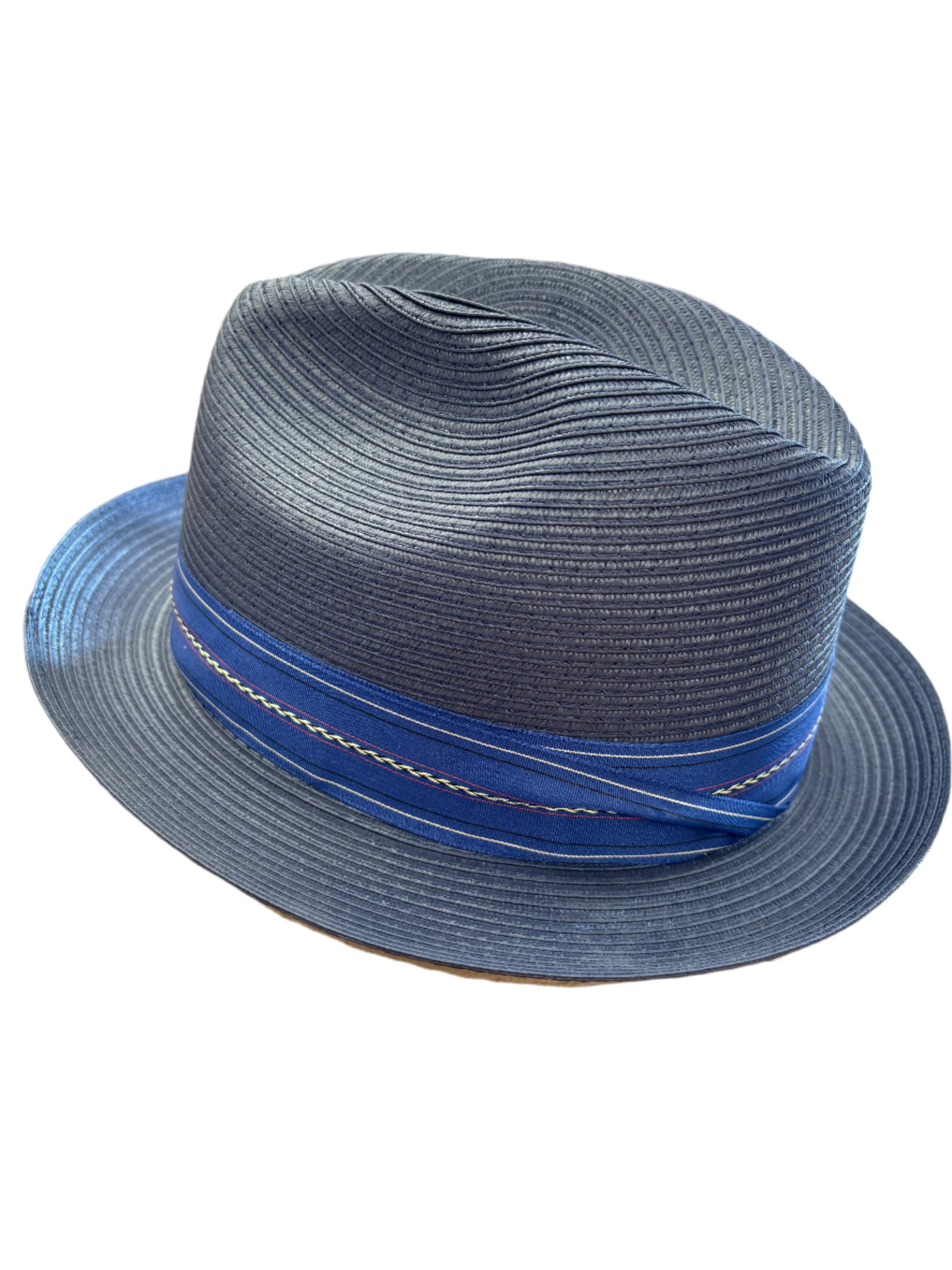 Pinzano Blue Eisenhower Milan Straw Hat