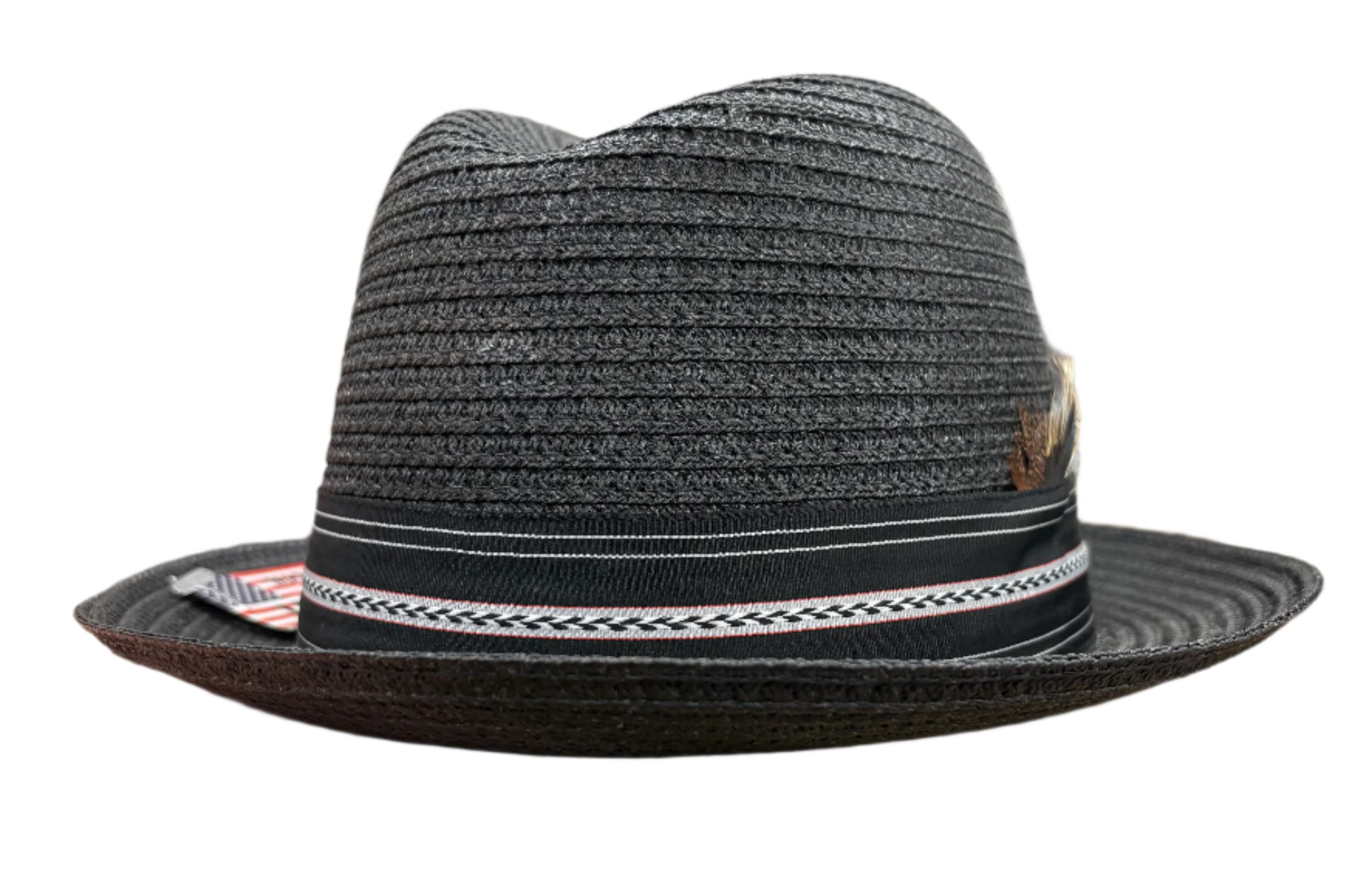 Pinzano Black Milanette Milan Straw Hat