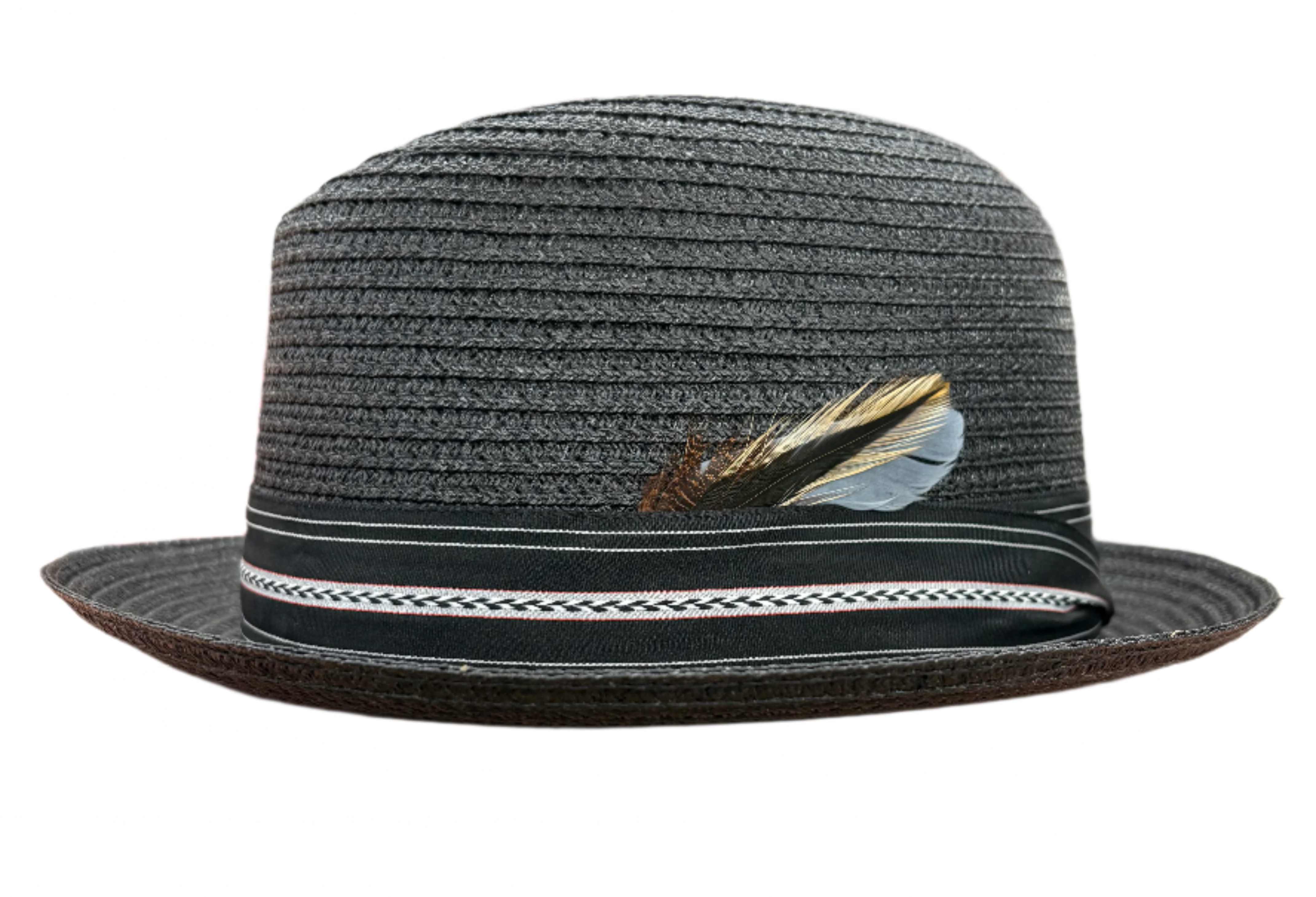 Pinzano Black Milanette Milan Straw Hat