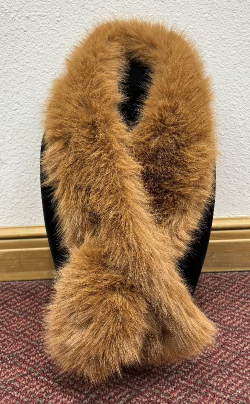 Golden Brown Faux Fur Scarf