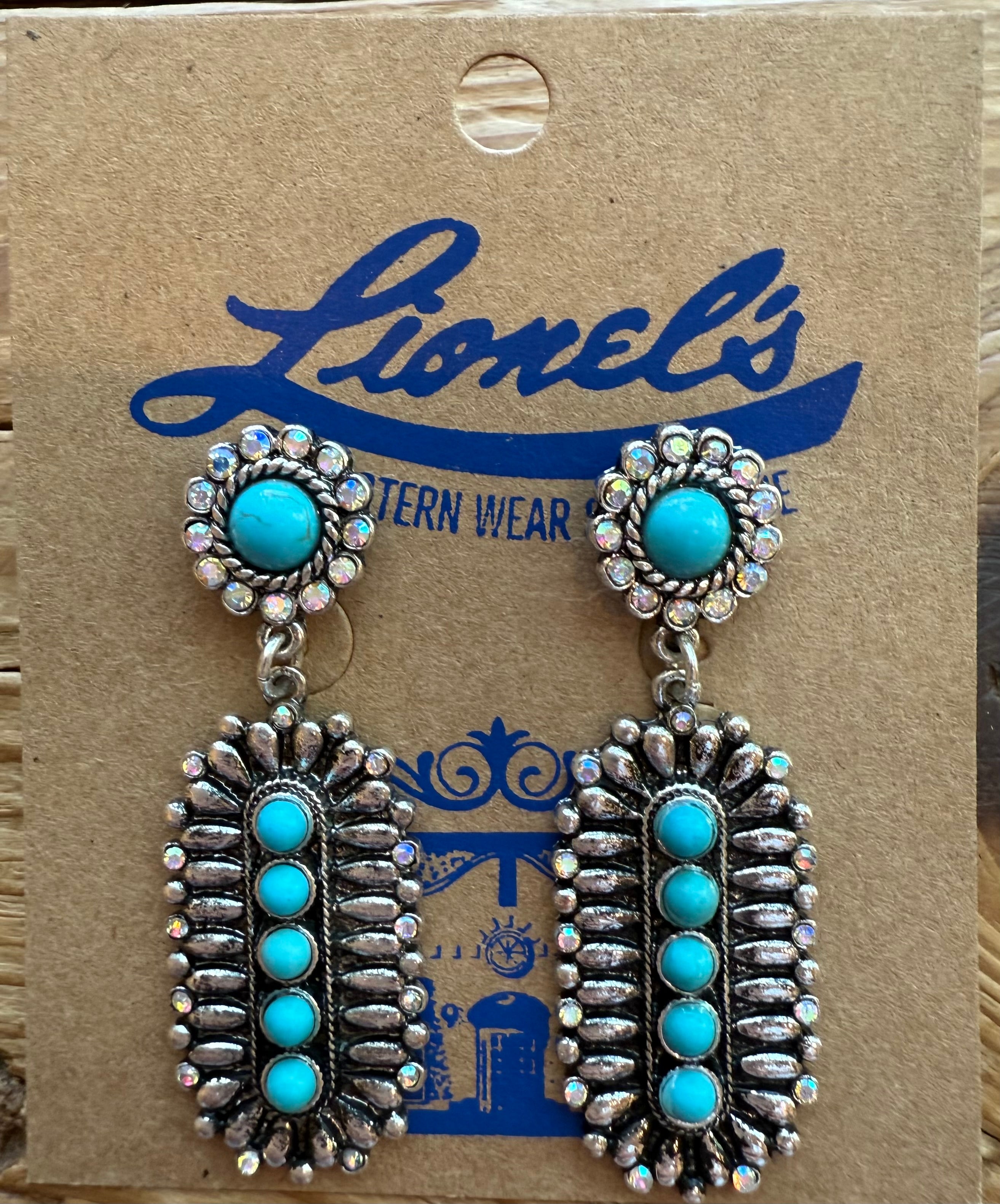 Turquoise on Silver Fashion Earrings